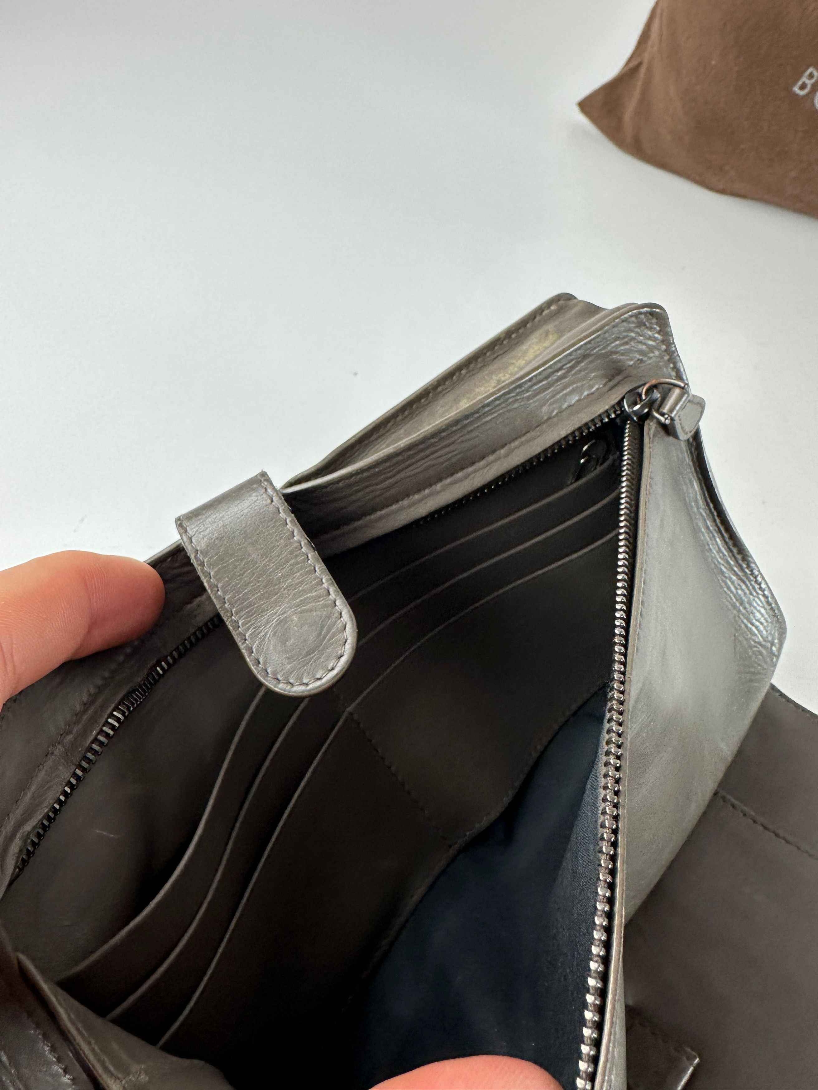 Bottega Veneta Vintage Intrecciato Leather Clutch Grey Size ONE SIZE - 6 Thumbnail