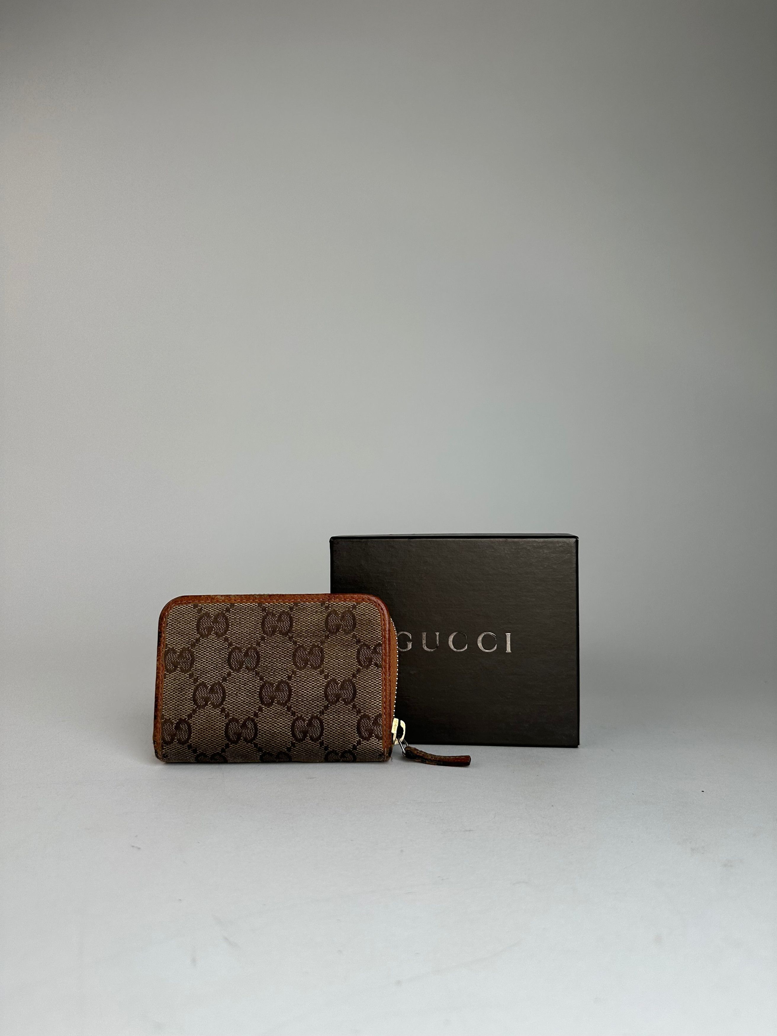 Gucci Vintage Monogram Canvas Leather Card Holder Beige Brown Size ONE SIZE - 7 Thumbnail