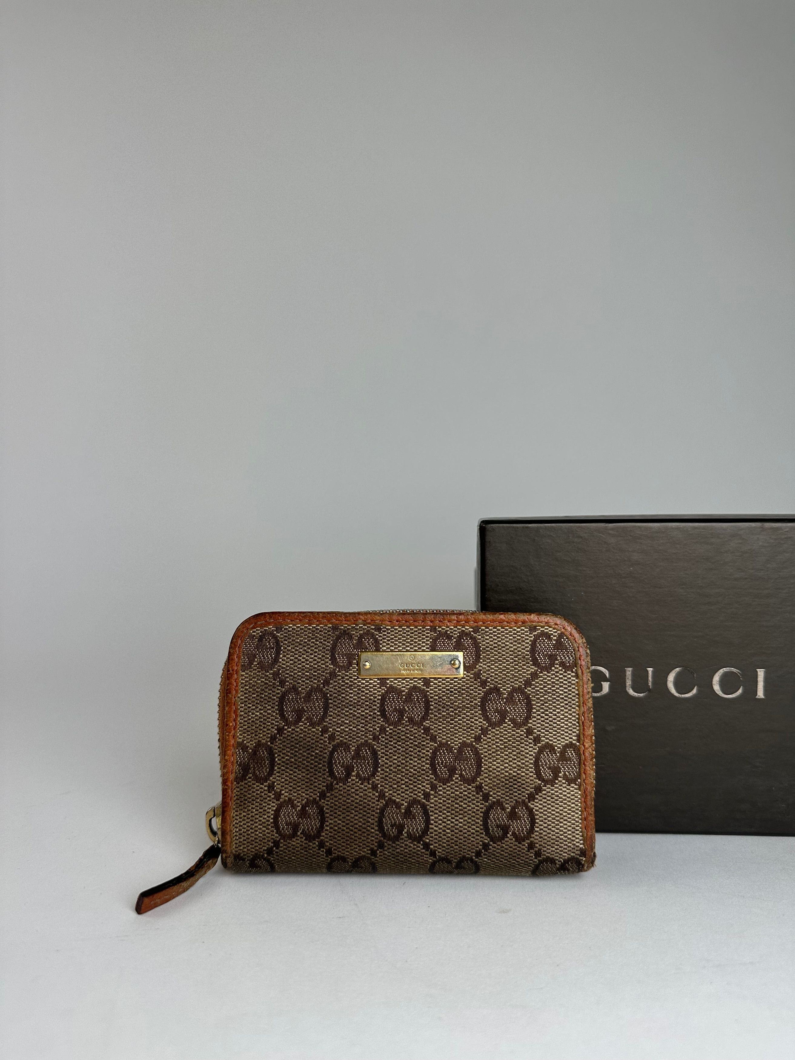 Gucci Vintage Monogram Canvas Leather Card Holder Beige Brown Size ONE SIZE - 6 Thumbnail