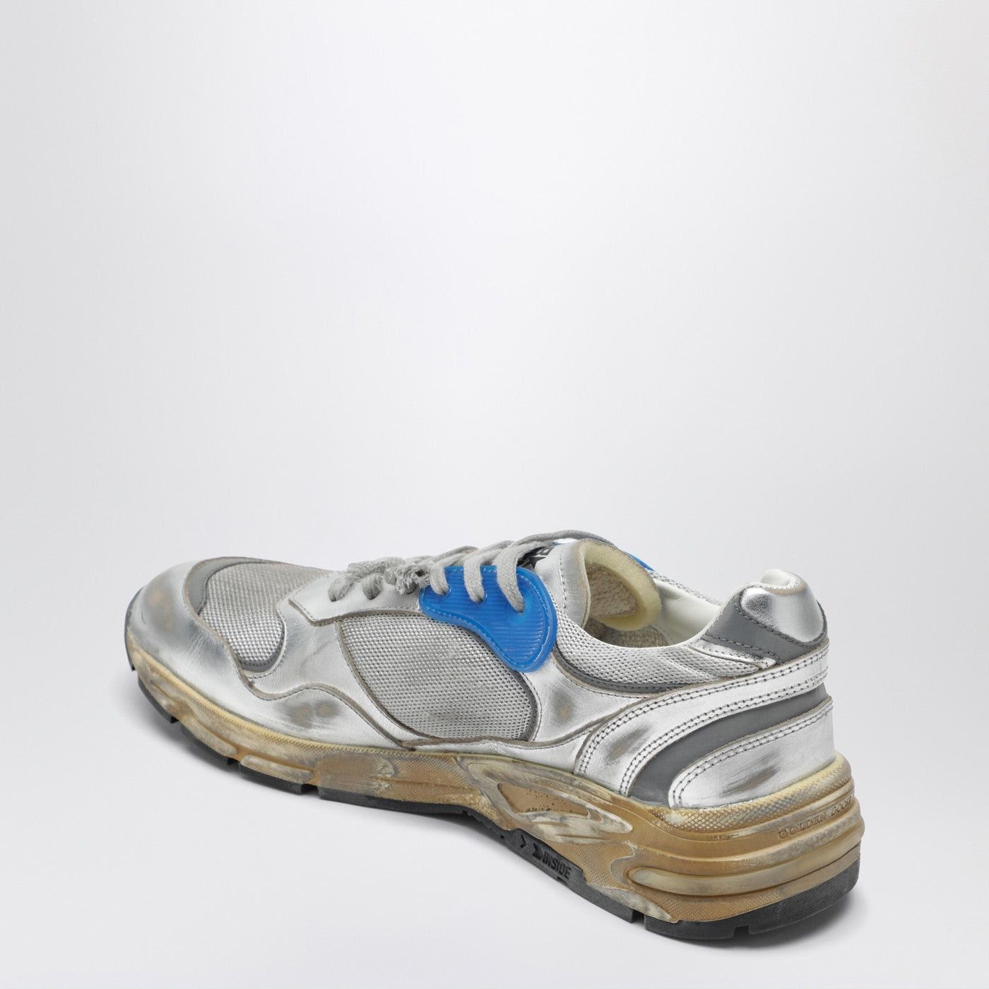 Golden Goose Golden Goose Dad-Star Sneakers In Silver Laminated Leather And Mesh Size US 10 / EU 43 - 2 Thumbnail