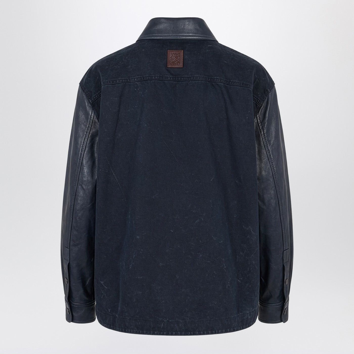 Loewe Loewe Oversized Navy Blue Shirt In Leather And Cotton Size US L / EU 52-54 / 3 - 2 Thumbnail