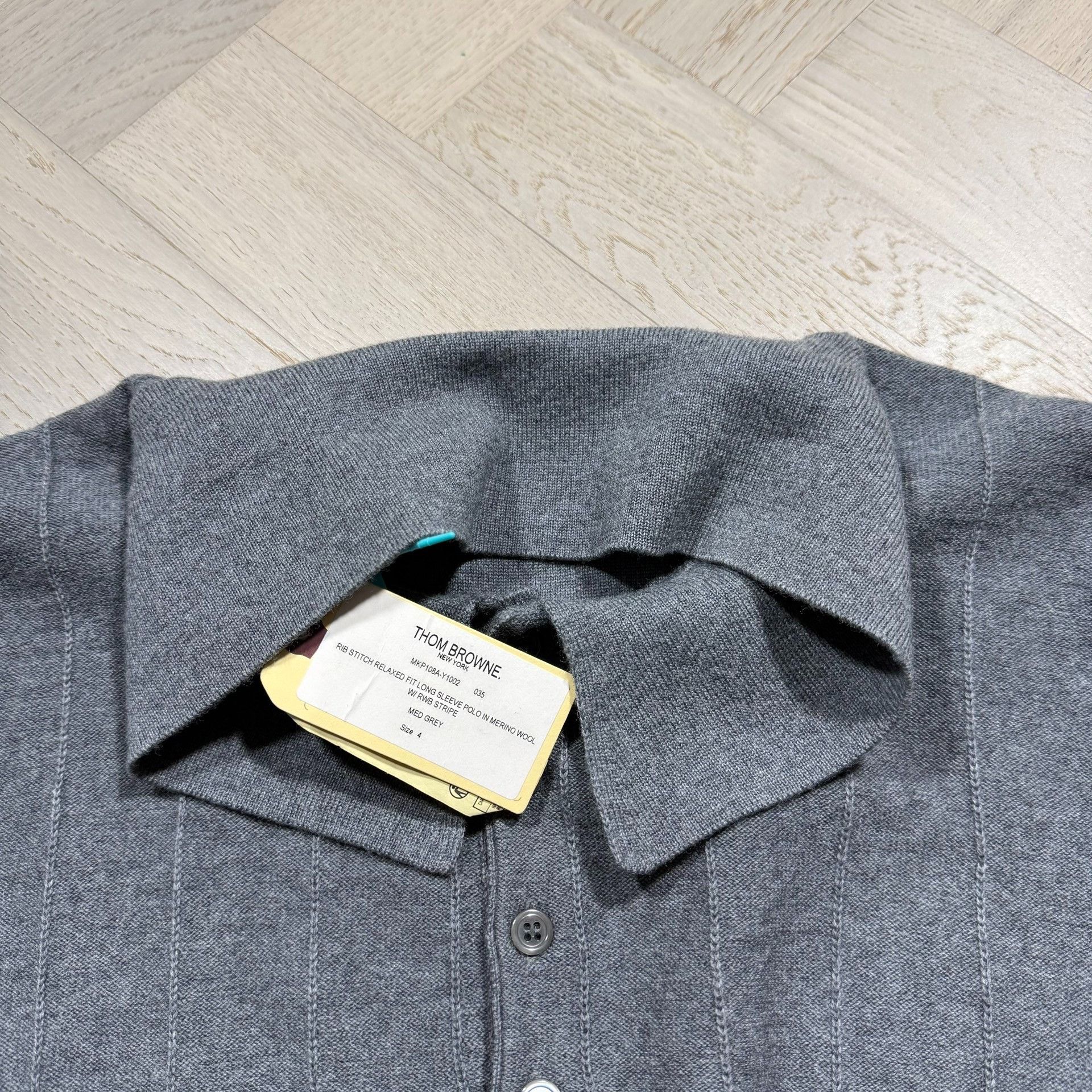 Visvim Thom Browne Striped Button Long Sleeve Polo Size US XL / EU 56 / 4 - 4 Thumbnail