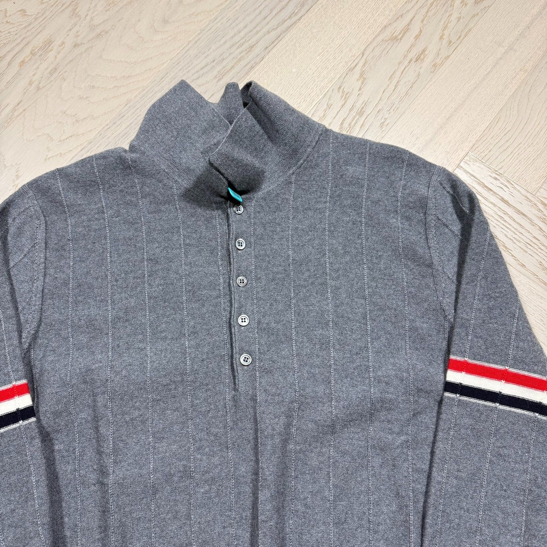 Visvim Thom Browne Striped Button Long Sleeve Polo Size US XL / EU 56 / 4 - 2 Thumbnail