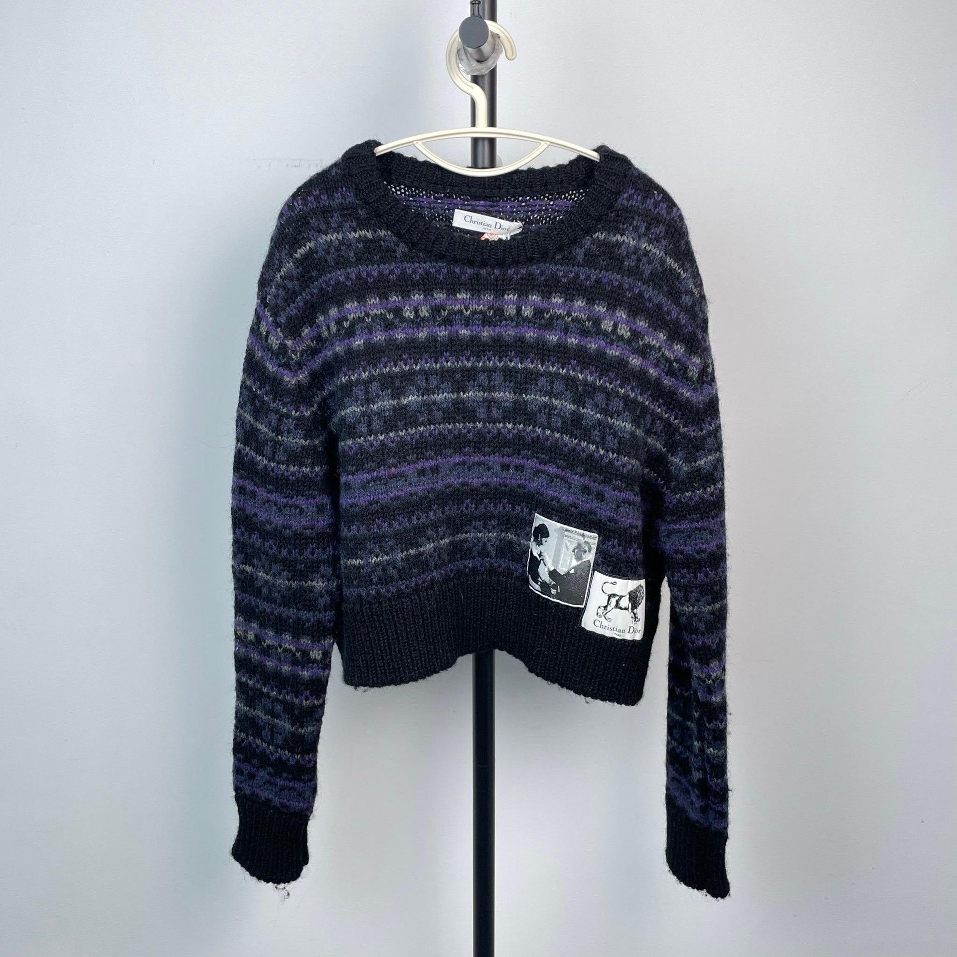 Dior Dior Wool Graphic Blue Sweater 25 Women Size XS / US 0-2 / IT 36-38 - 8 Thumbnail