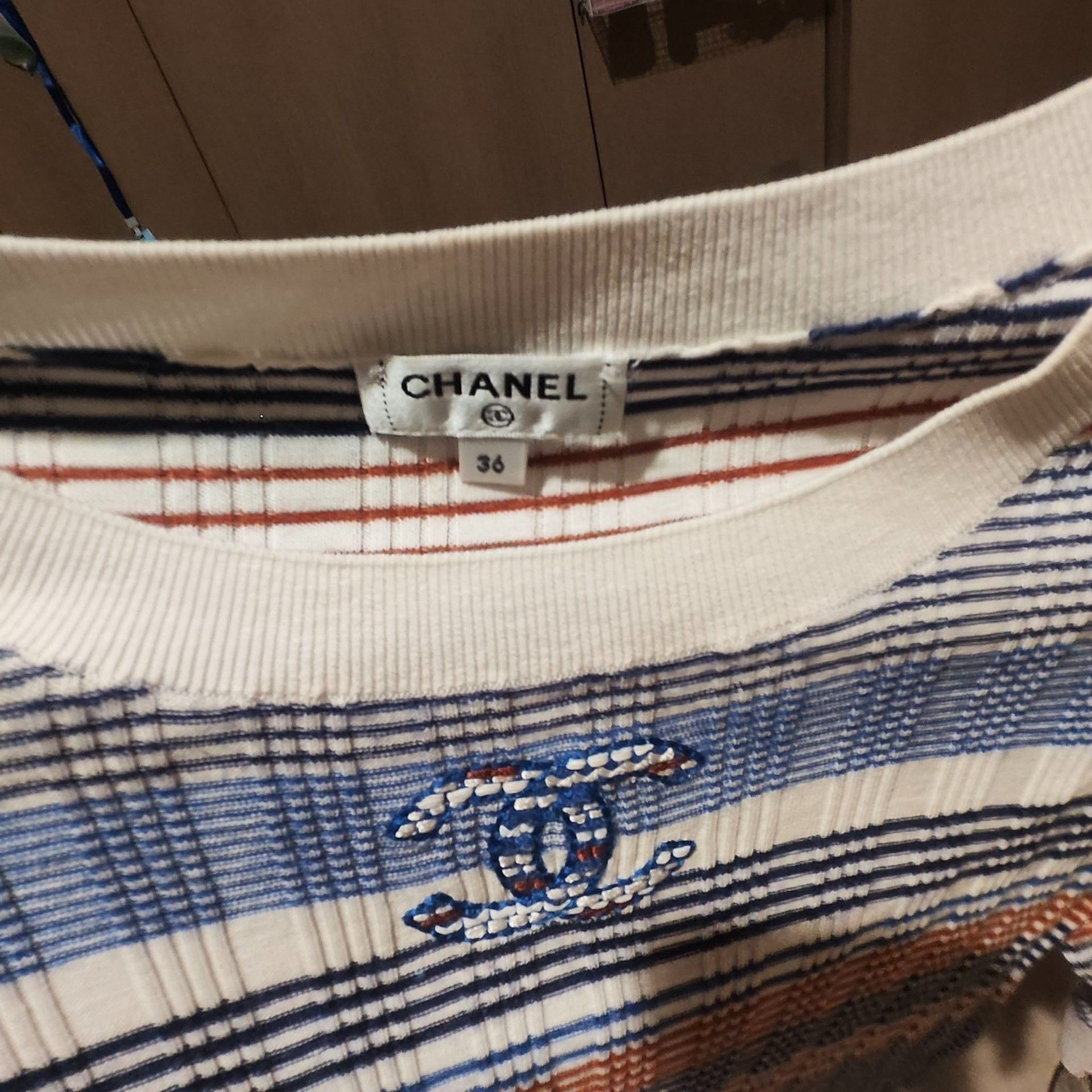 Chanel Chanel Striped Blue T-Shirt 36 Women Size S / US 4 / IT 40 - 3 Thumbnail