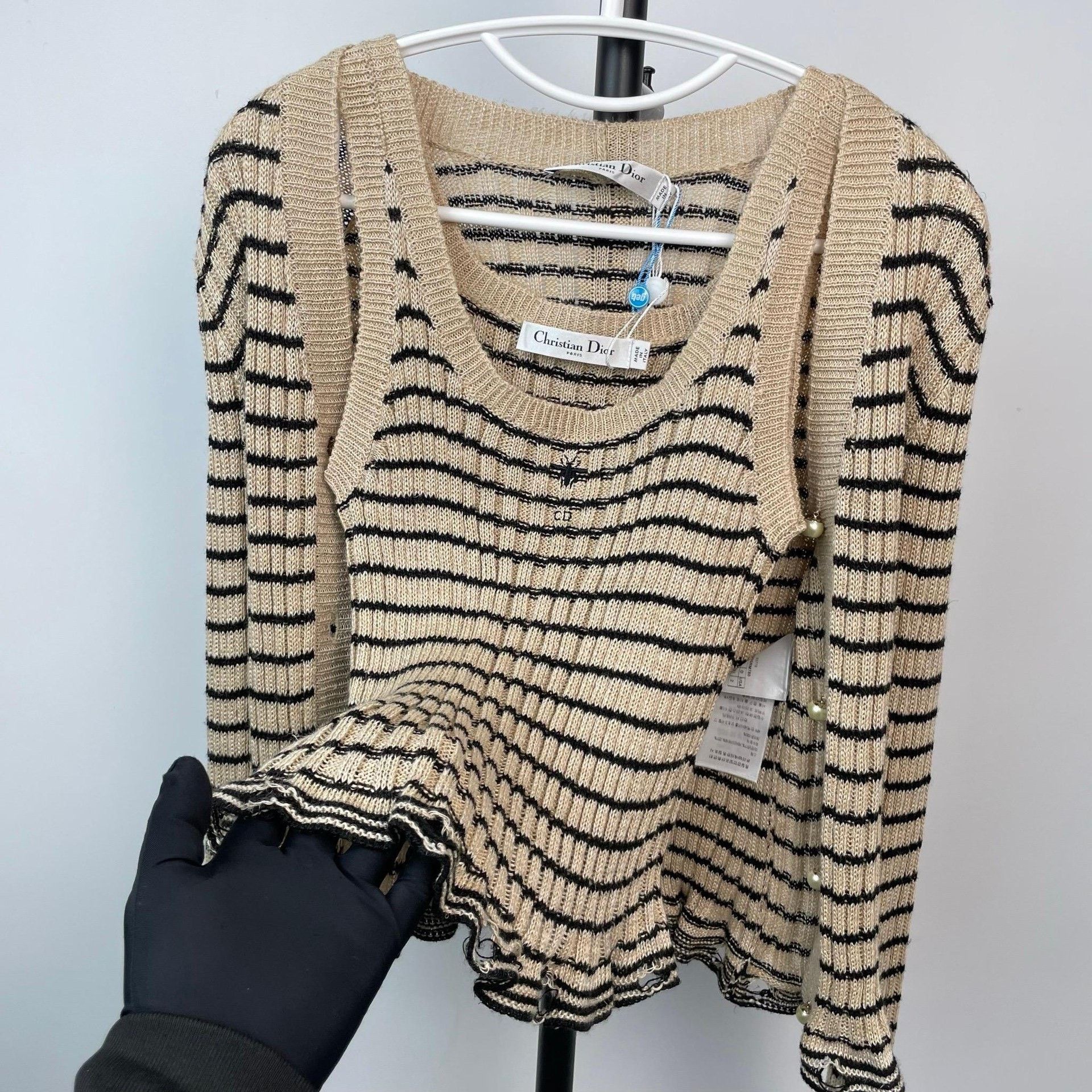 Dior Dior Embroidered Striped Sweater 24 Women Size XS / US 0-2 / IT 36-38 - 3 Thumbnail