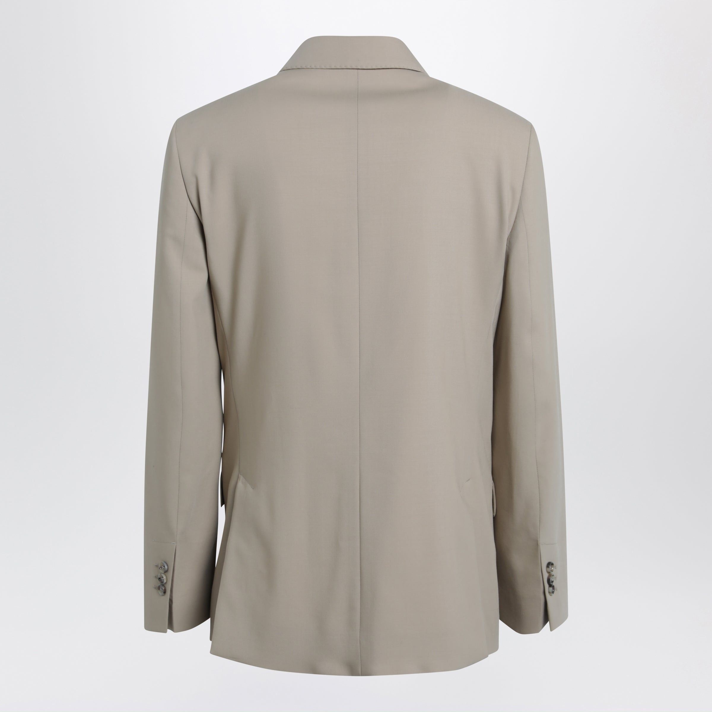 AMI Ami Paris Beige Double-Breasted Virgin Wool Gabardine Jacket Size US S / EU 44-46 / 1 - 2 Thumbnail