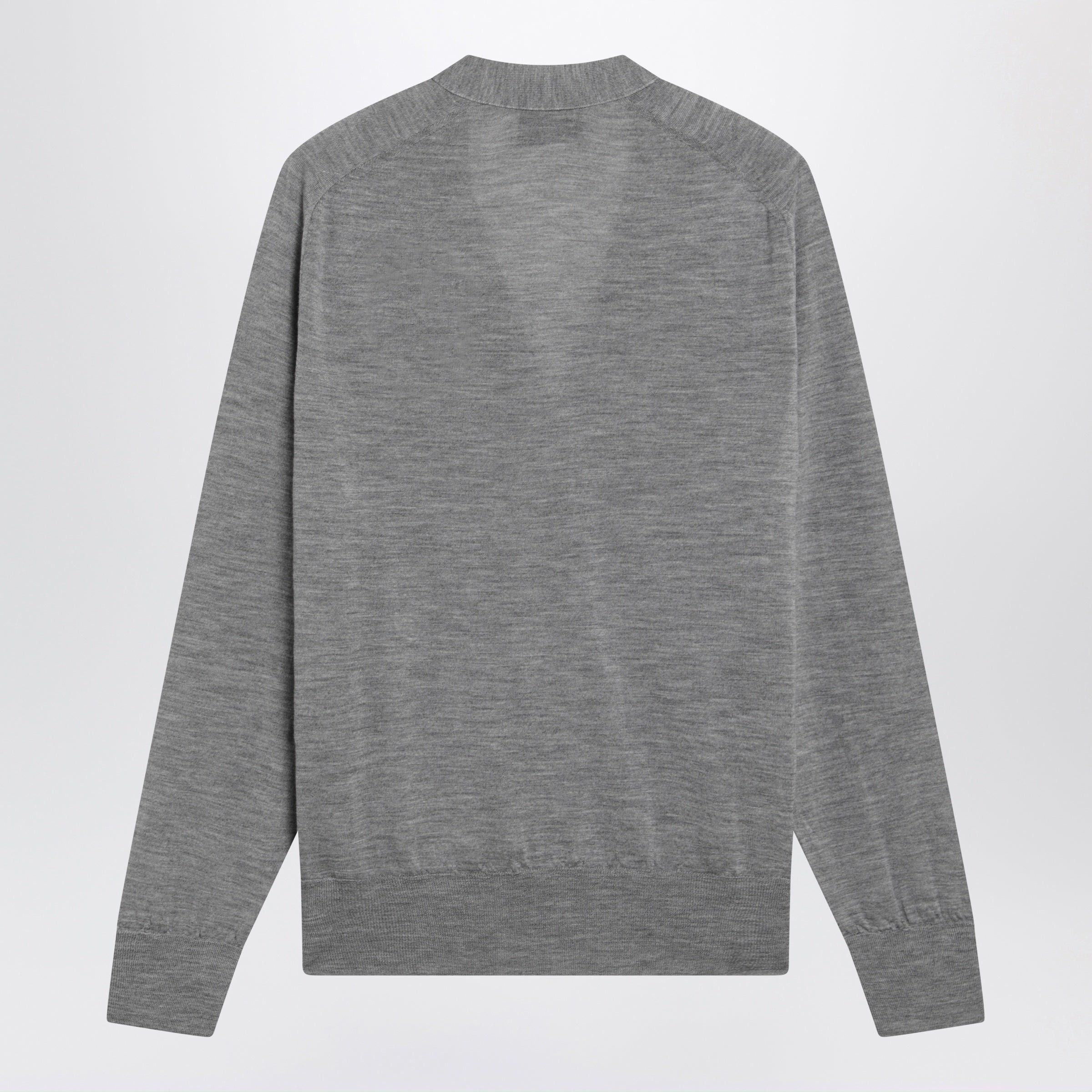 AMI Ami Paris Grey Ami De Coeur Cardigan In Wool Size US S / EU 44-46 / 1 - 2 Thumbnail