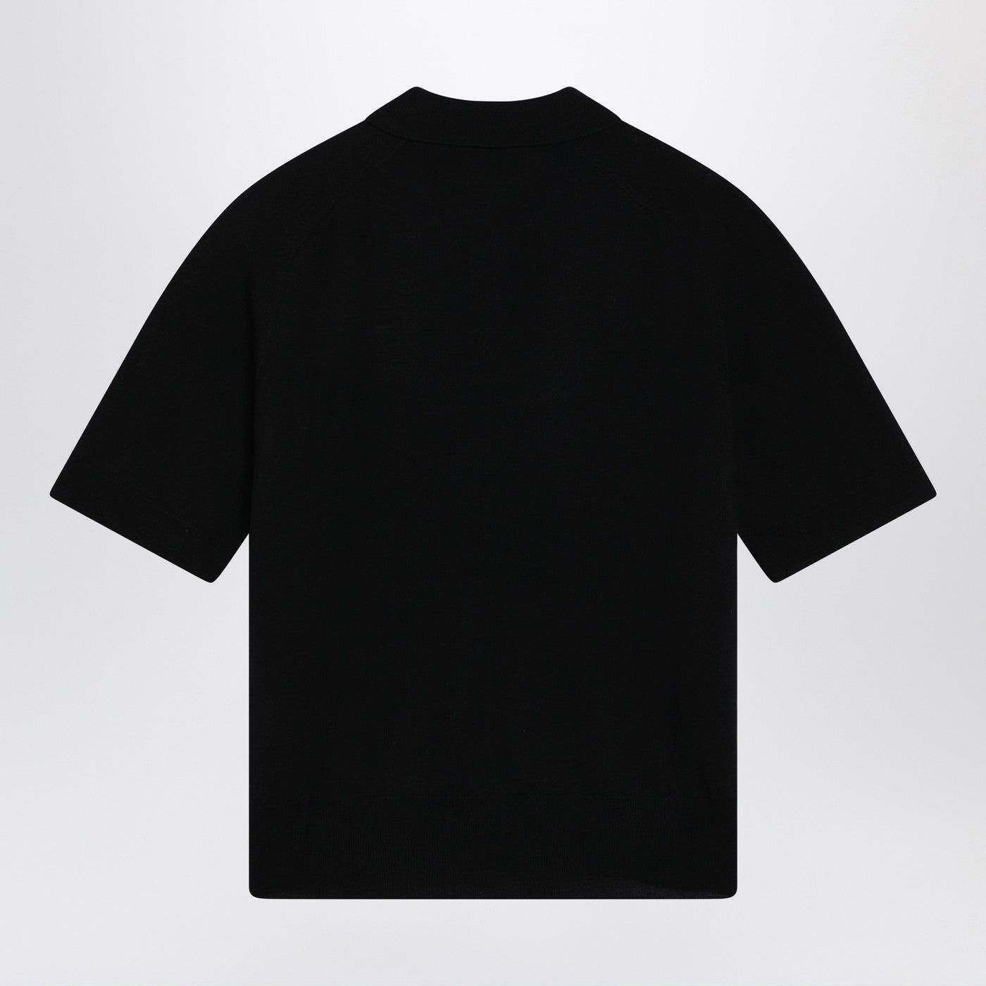 Ami Paris Ami De Coeur Black Wool Polo Shirt