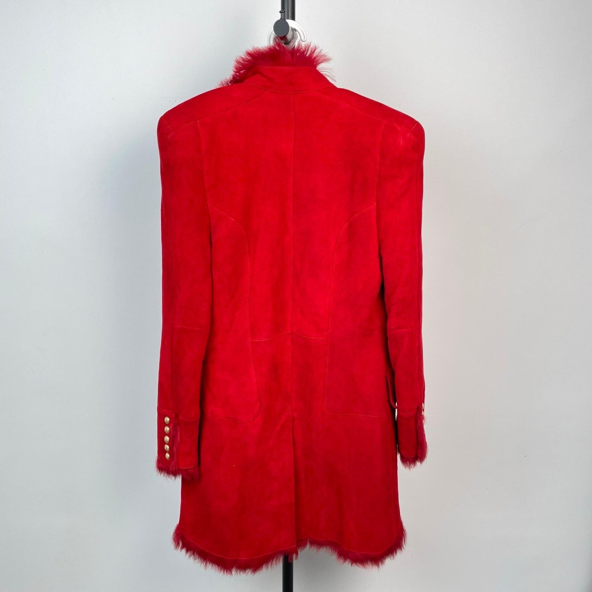 Balenciaga Balenciaga Suede Long Red Coat 38 Women Size S / US 4 / IT 40 - 2 Thumbnail