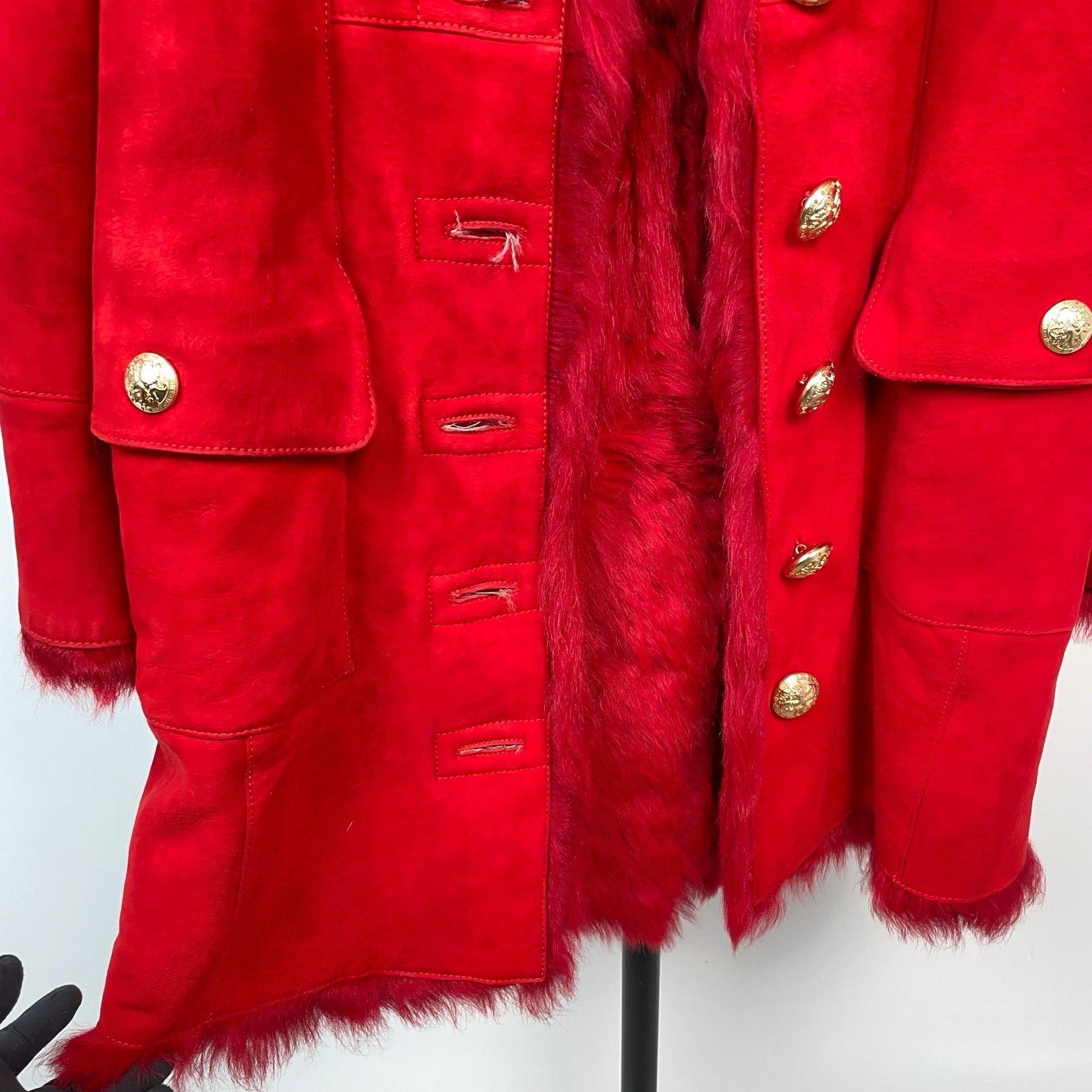 Balenciaga Balenciaga Suede Long Red Coat 38 Women Size S / US 4 / IT 40 - 3 Thumbnail