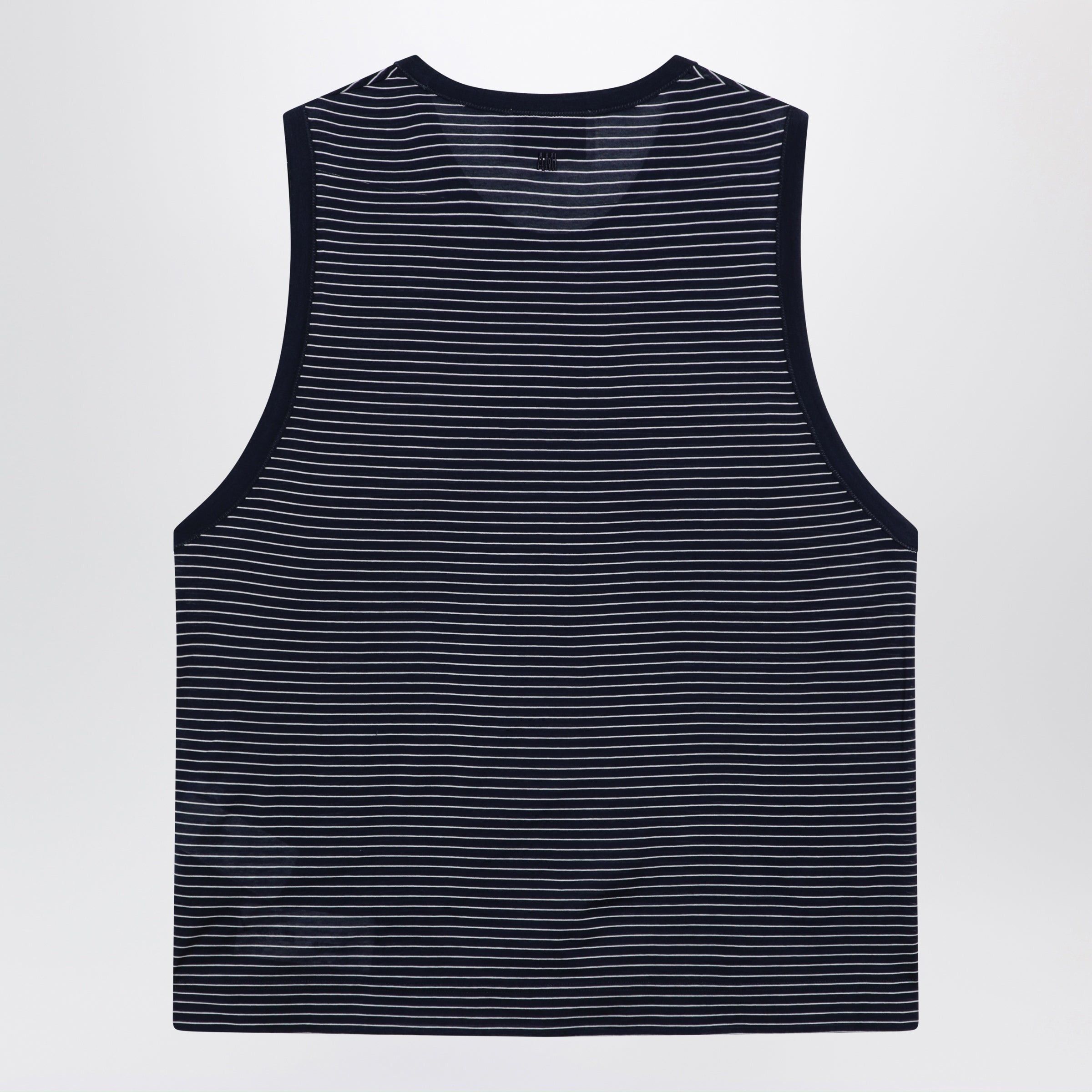 AMI Ami Paris Striped Tank Top Ink/White With Logo Size US L / EU 52-54 / 3 - 2 Thumbnail
