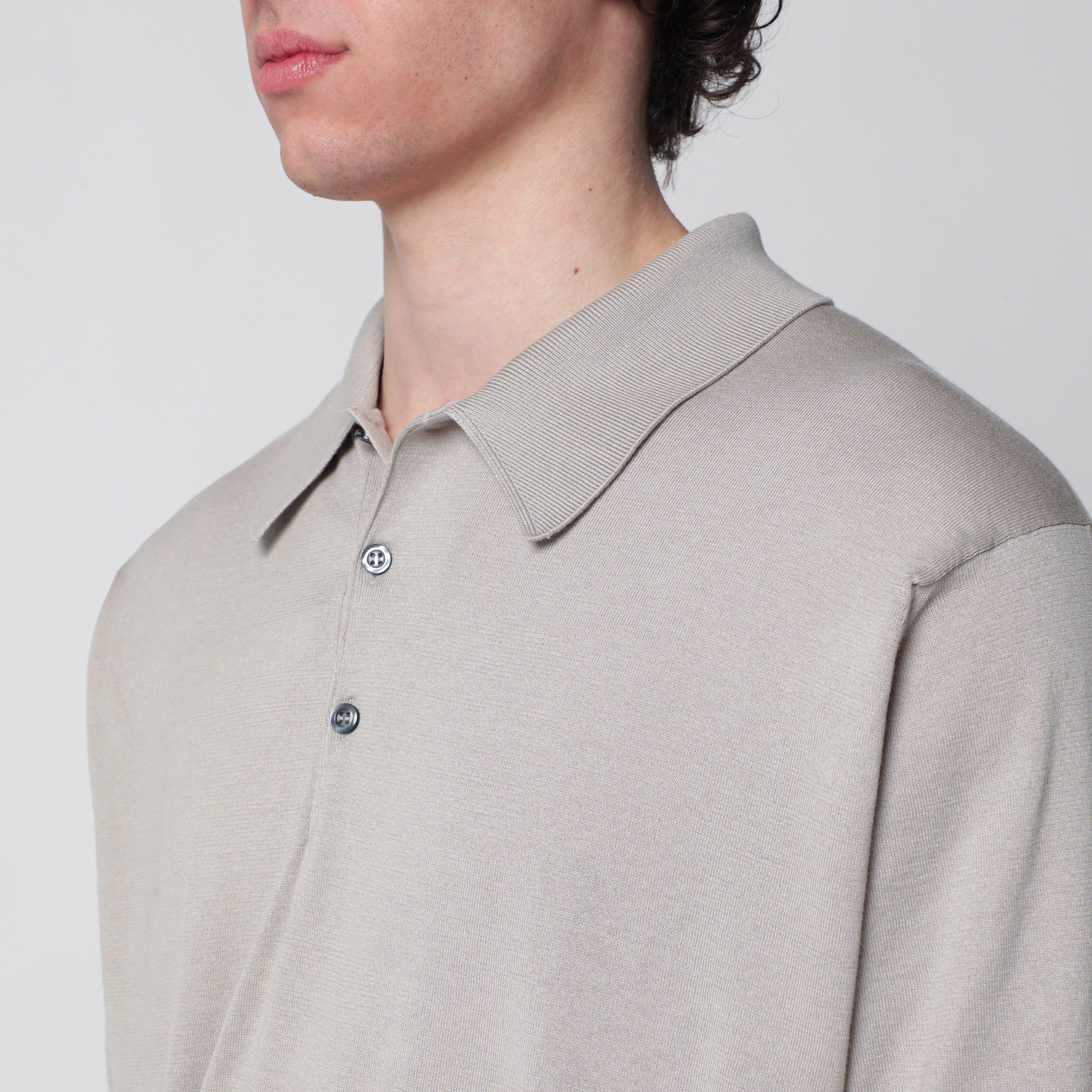 John Smedley John Smedley Isis Light Beige Cotton Polo Shirt Size US L / EU 52-54 / 3 - 2 Thumbnail