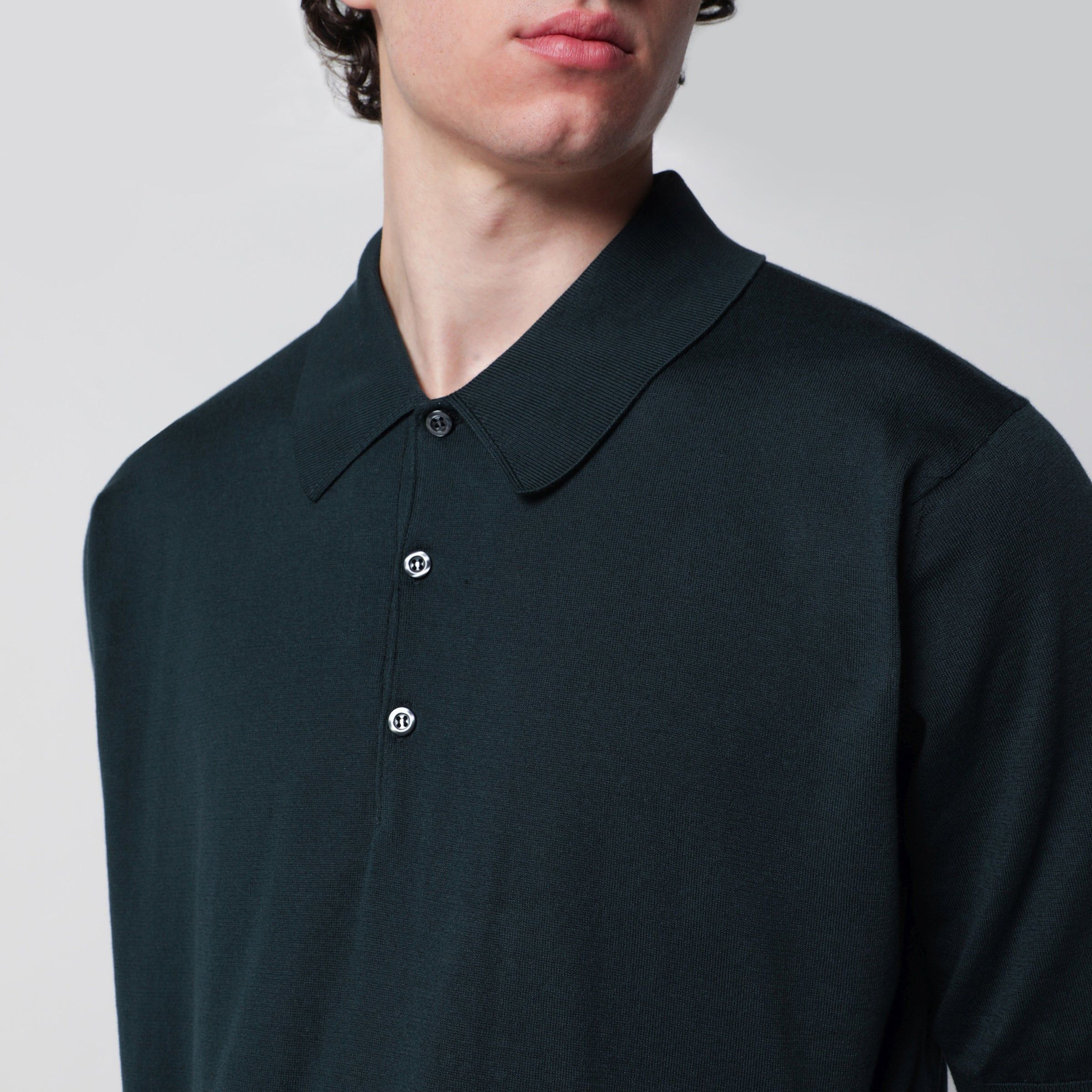 John Smedley John Smedley Isis Forest Green Cotton Polo Shirt Size US S / EU 44-46 / 1 - 2 Thumbnail