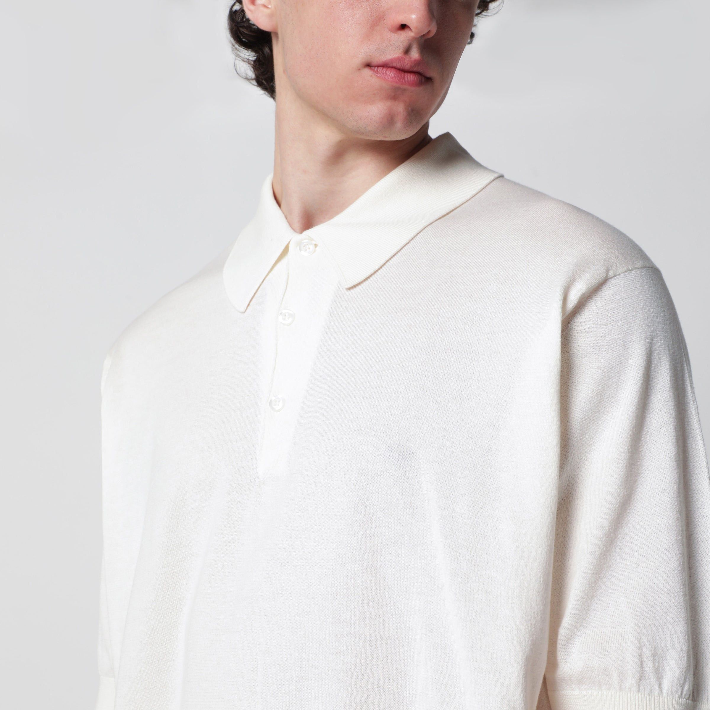 John Smedley John Smedley Isis White Cotton Polo Shirt Size US XXL / EU 58 / 5 - 2 Thumbnail