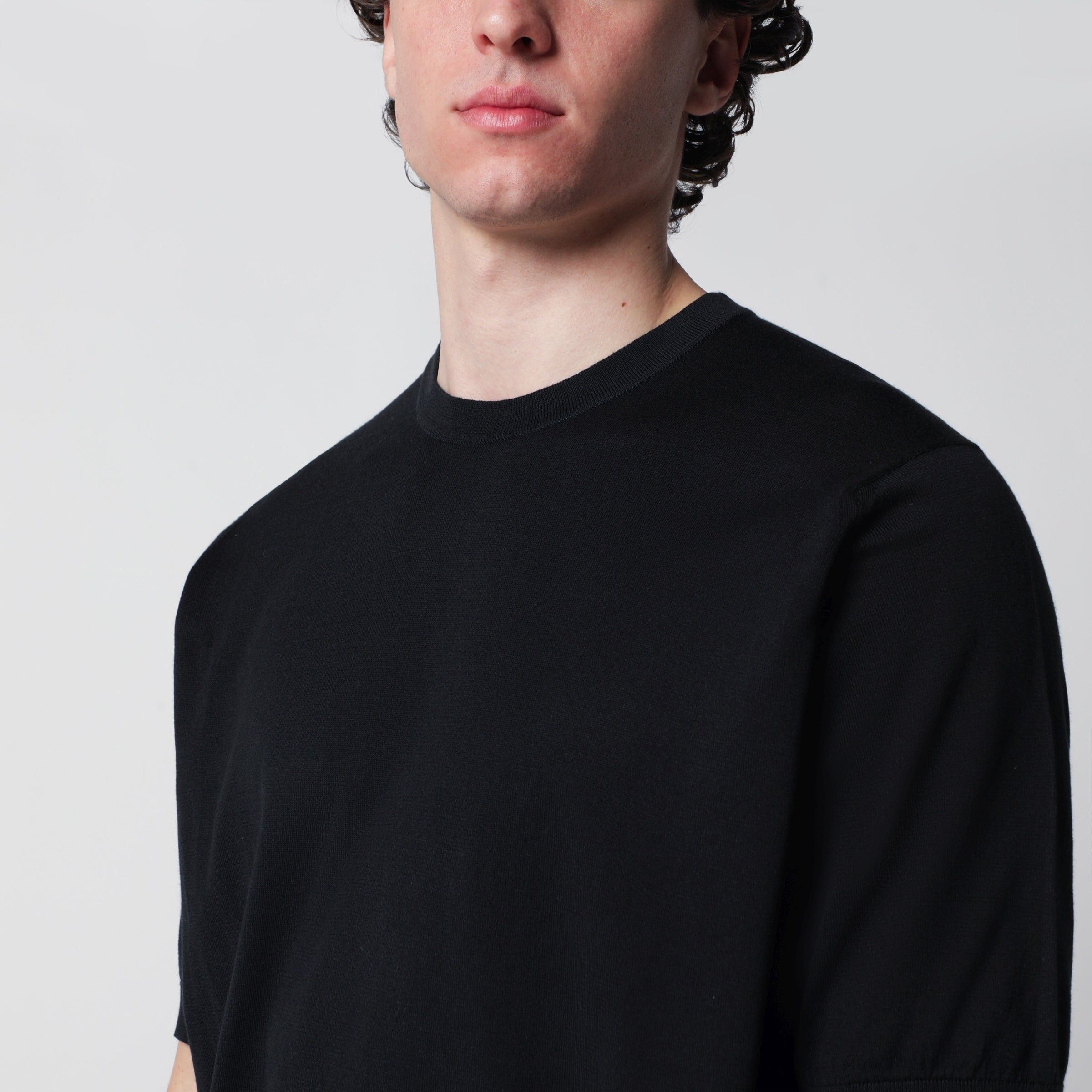 John Smedley John Smedley Kempton Black Cotton Sweater Size US XL / EU 56 / 4 - 2 Thumbnail