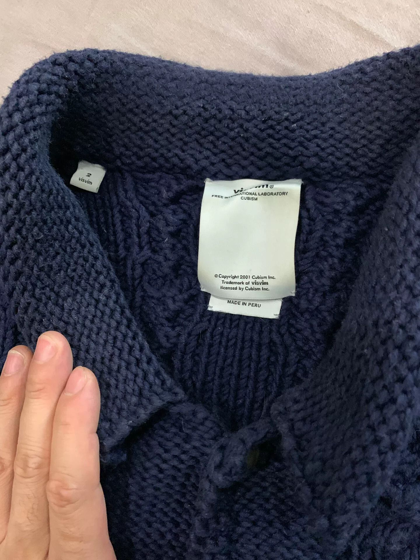 Visvim Visvim Navy Cable-Knit Cardigan Size US M / EU 48-50 / 2 - 2 Thumbnail