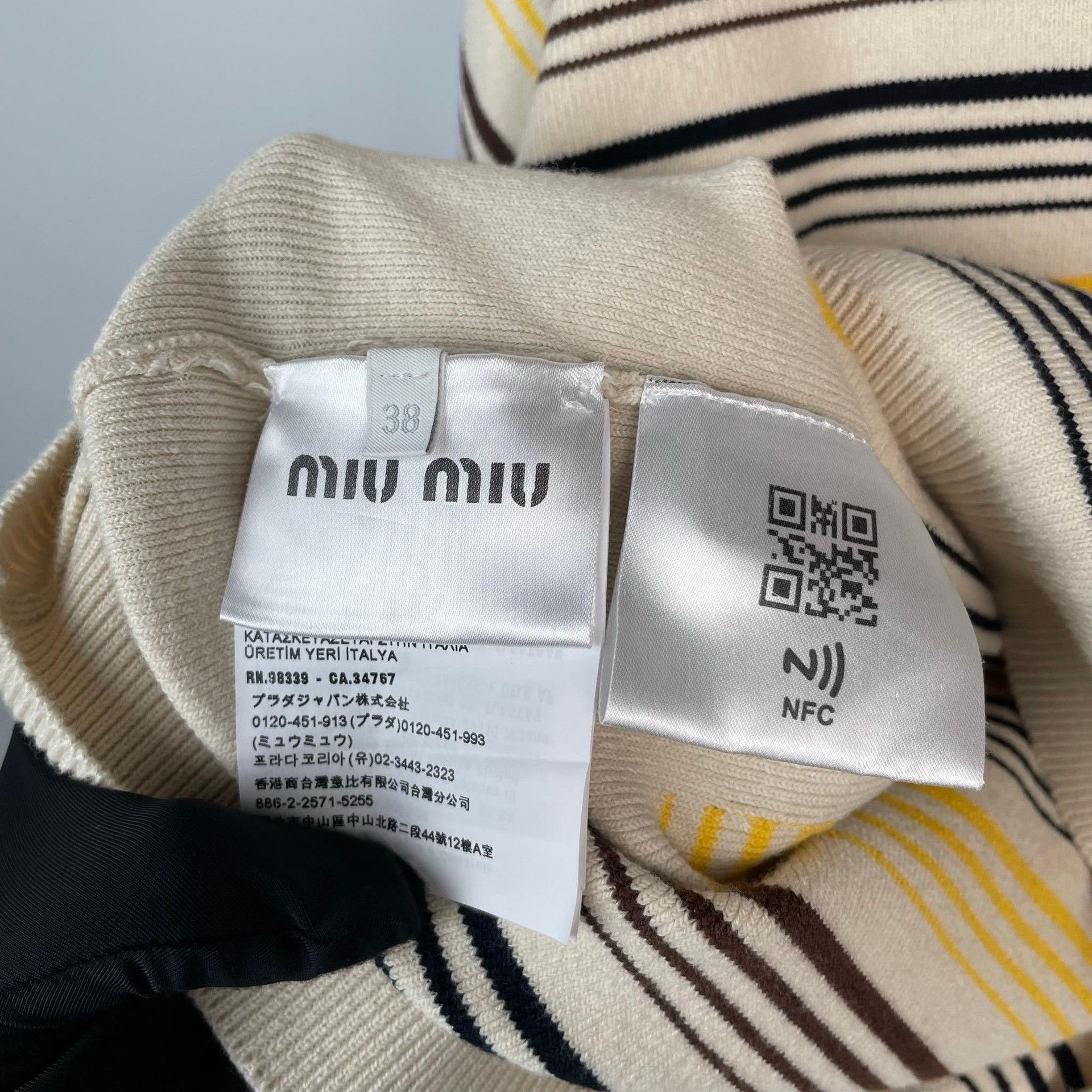 Miu Miu Miu Miu Striped Yellow Sweater 38 Women Size S / US 4 / IT 40 - 5 Thumbnail