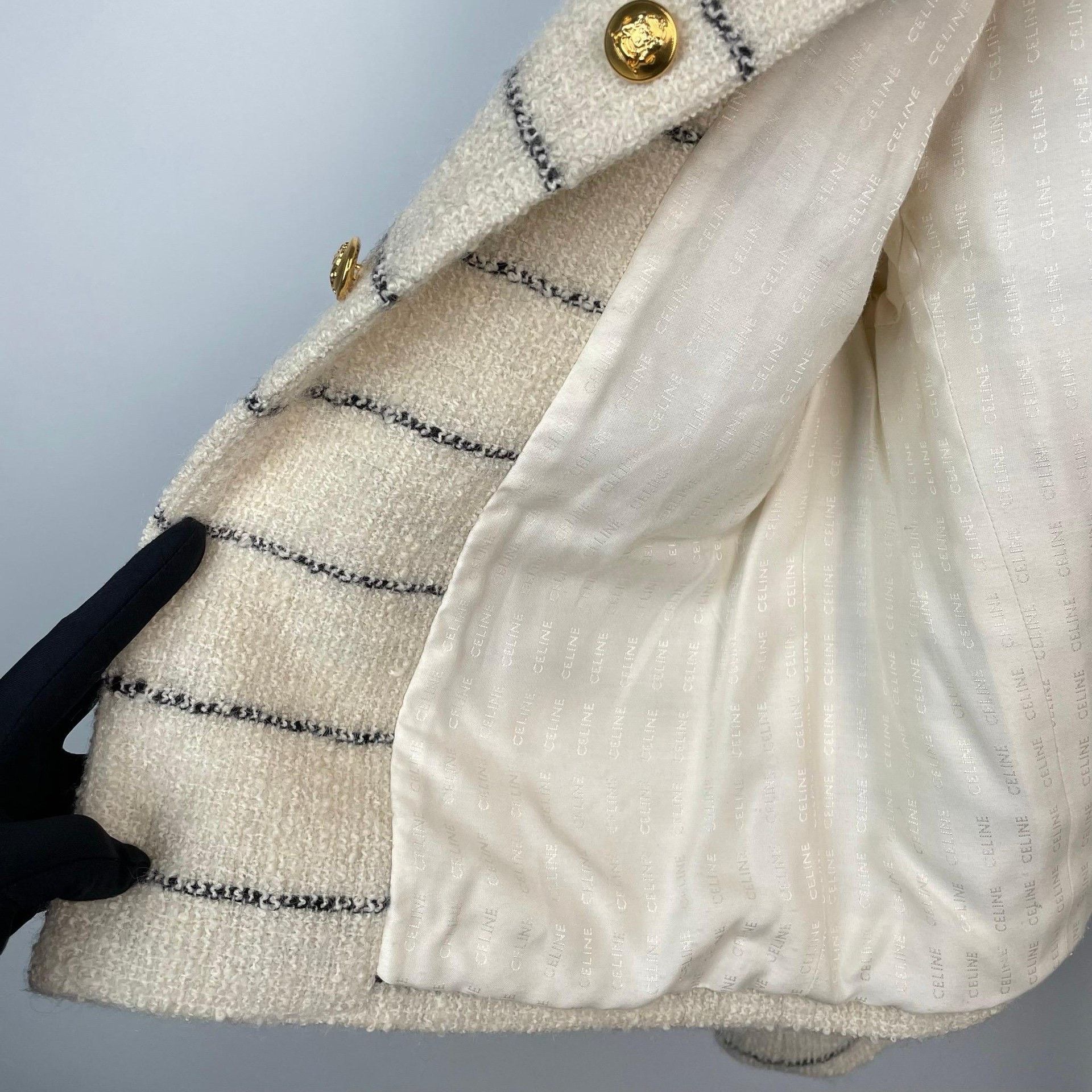 Celine Celine Striped White Jacket 38 Women Size S / US 4 / IT 40 - 8 Thumbnail