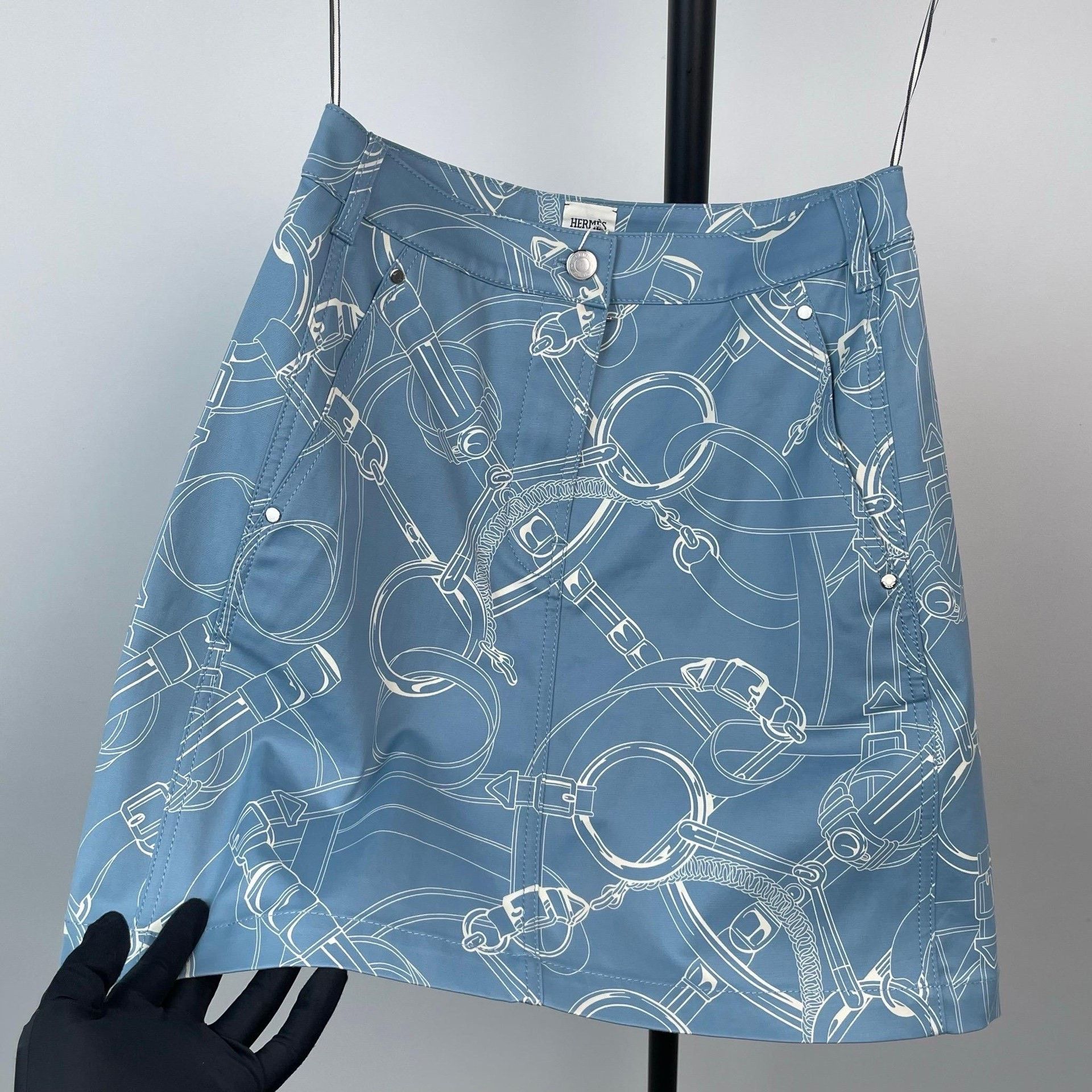 Hermes Hermes Blue Skirt 24 Women Size 24" / US 00 / IT 34 - 3 Thumbnail
