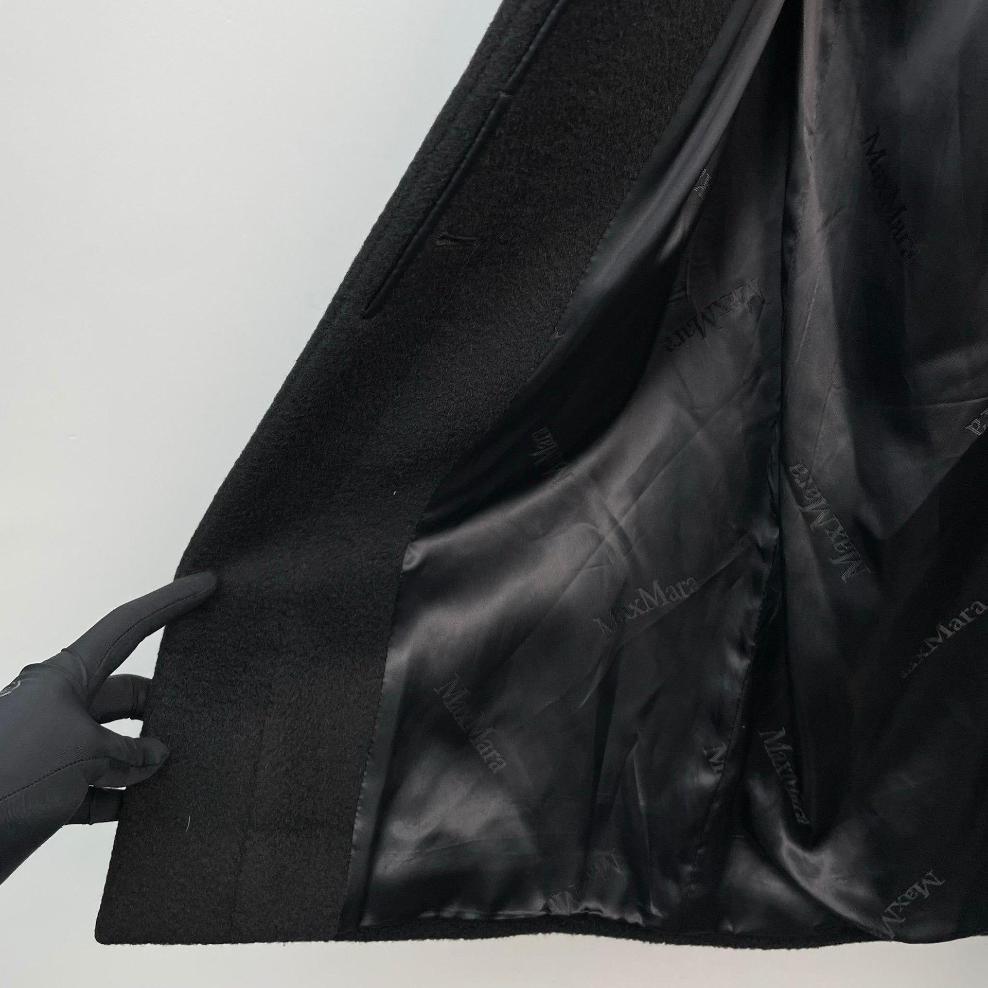 Max Mara Max Mara Wool Long Black Coat 36 Women Size S / US 4 / IT 40 - 4 Thumbnail