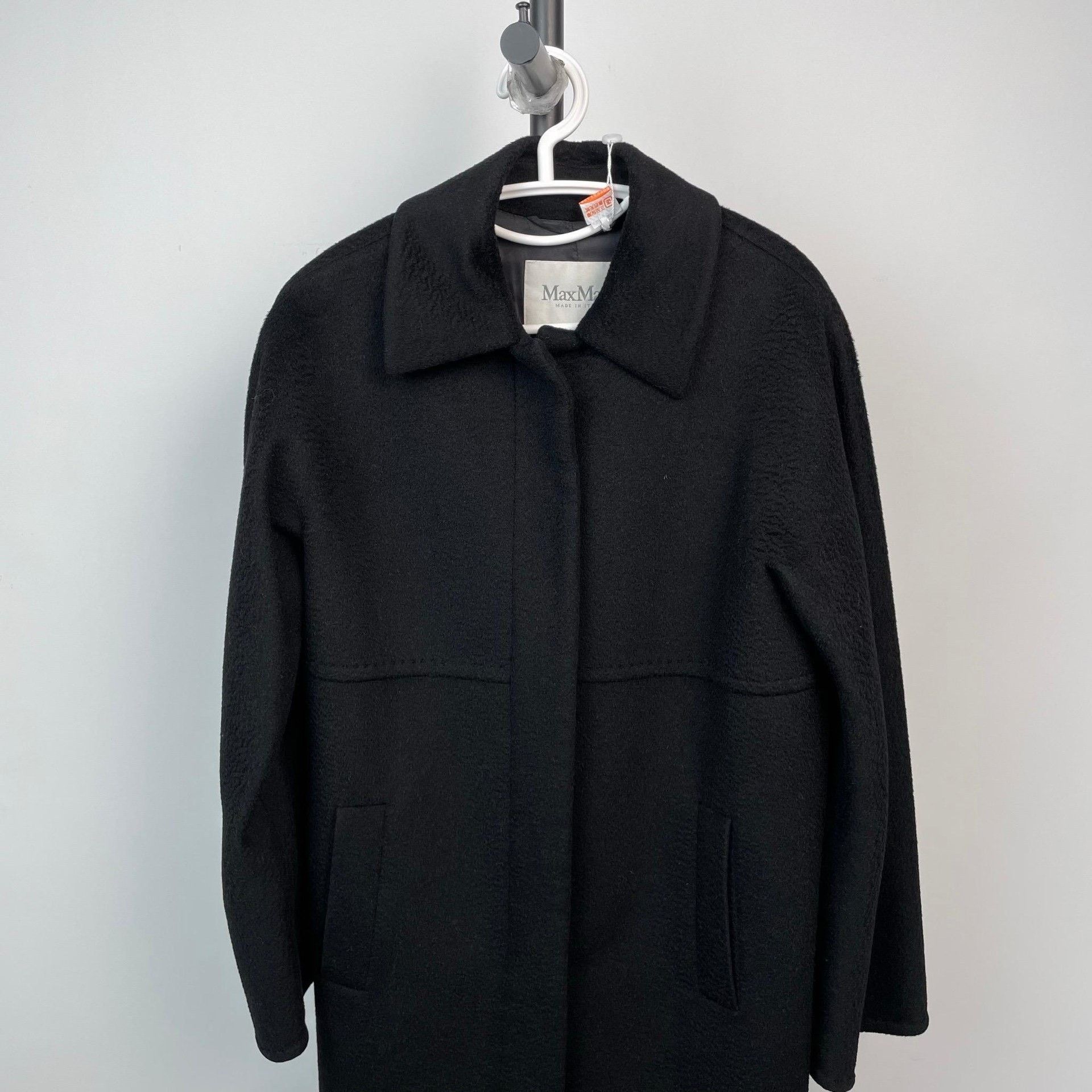 Max Mara Max Mara Wool Long Black Coat 36 Women Size S / US 4 / IT 40 - 3 Thumbnail