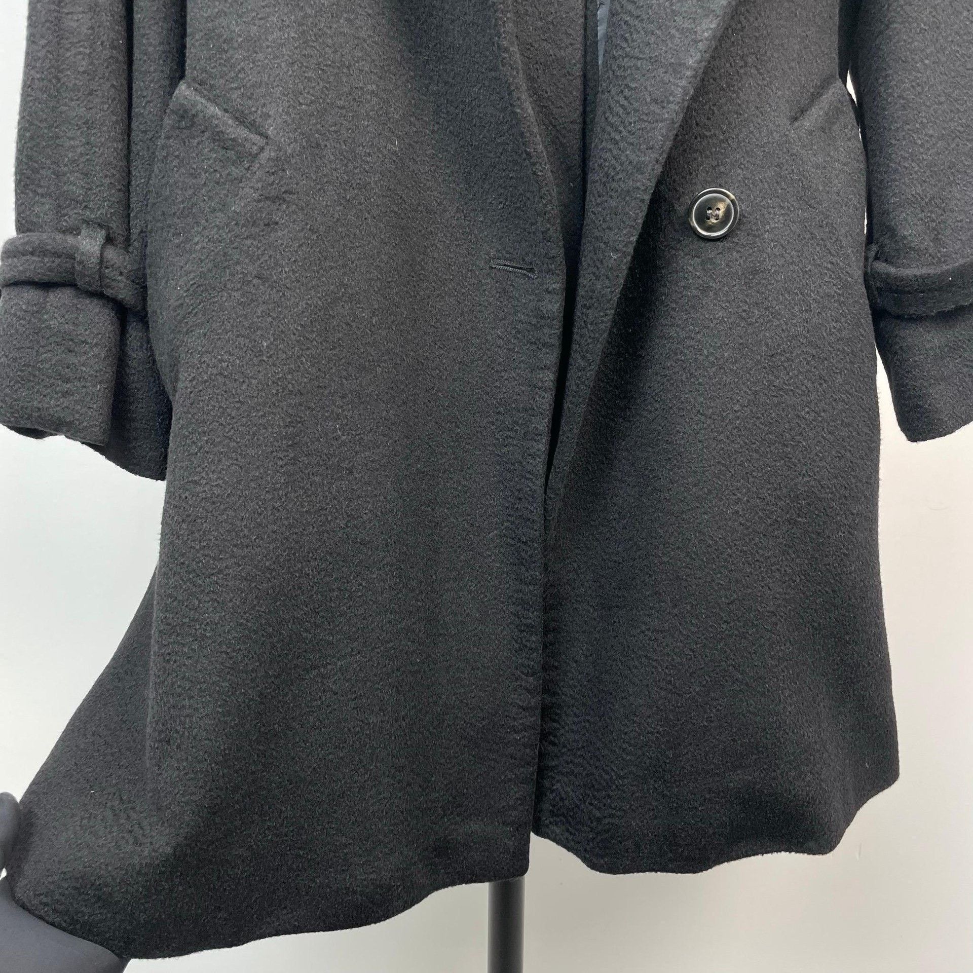 Max Mara Max Mara Long Black Coat 36 Women Size S / US 4 / IT 40 - 9 Thumbnail
