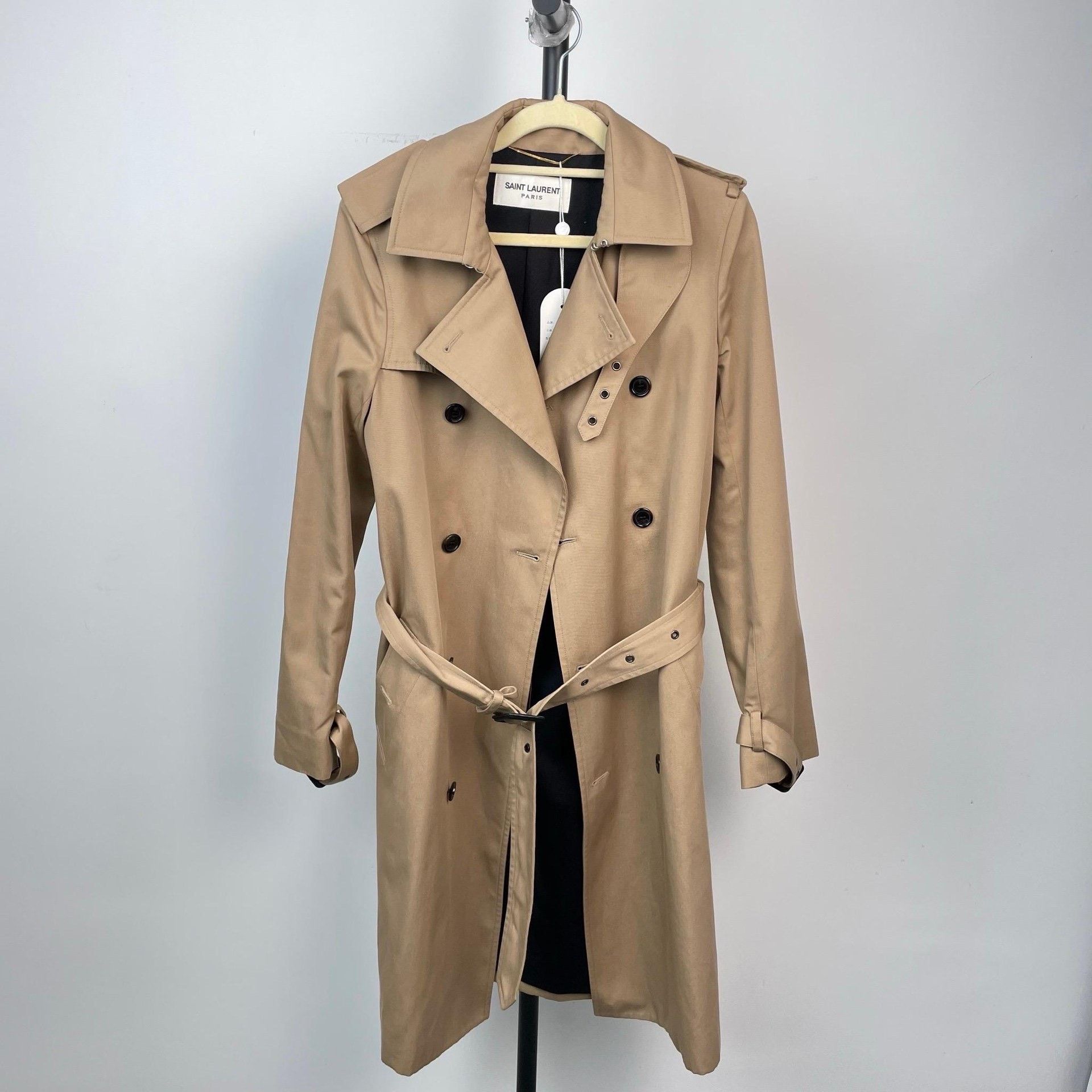 Saint Laurent Paris Saint Laurent Paris Beige Coat 38 Women Size S / US 4 / IT 40 - 9 Thumbnail
