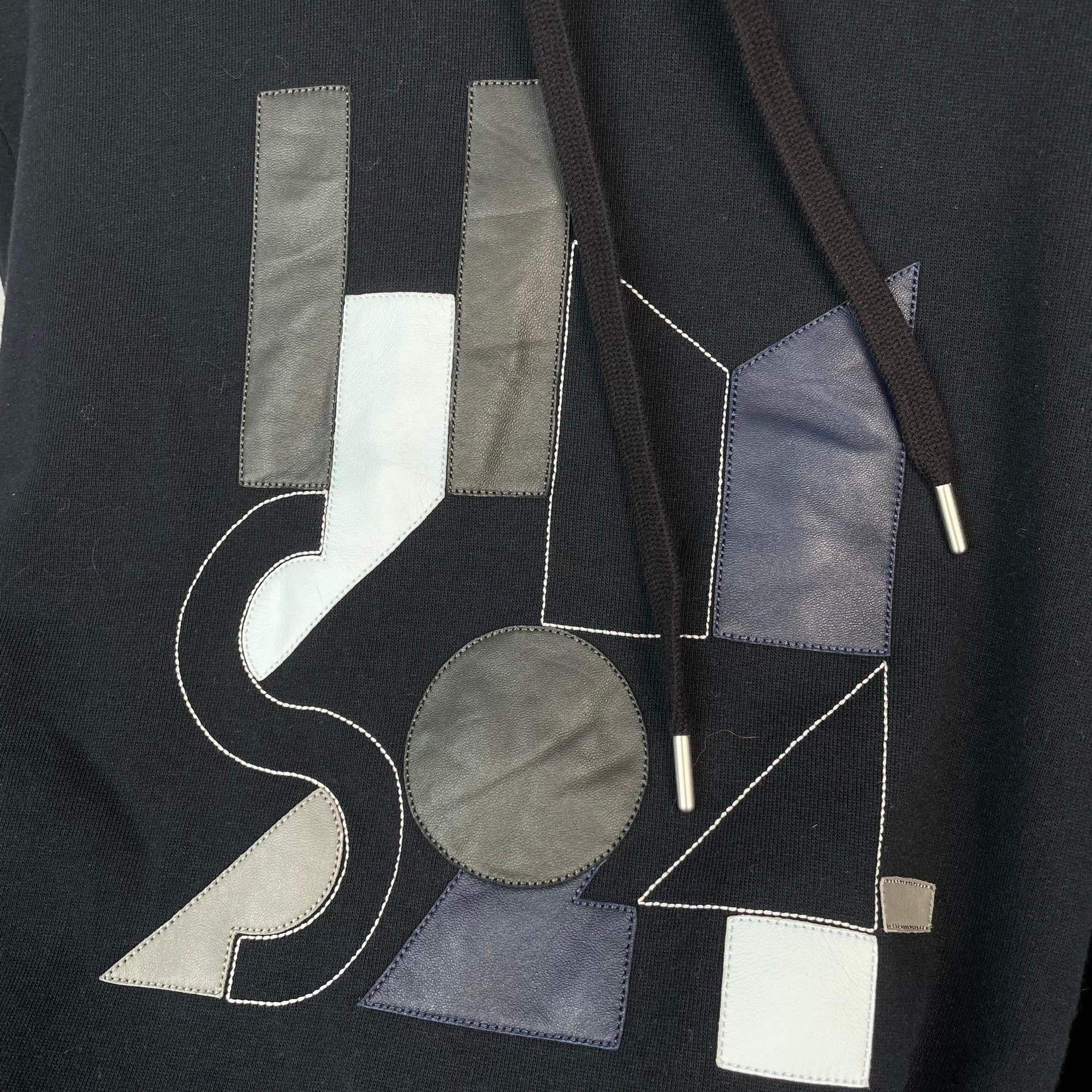 Hermes Hermes Leather Graphic Black Hoodie M Women Size M / US 6-8 / IT 42-44 - 3 Thumbnail