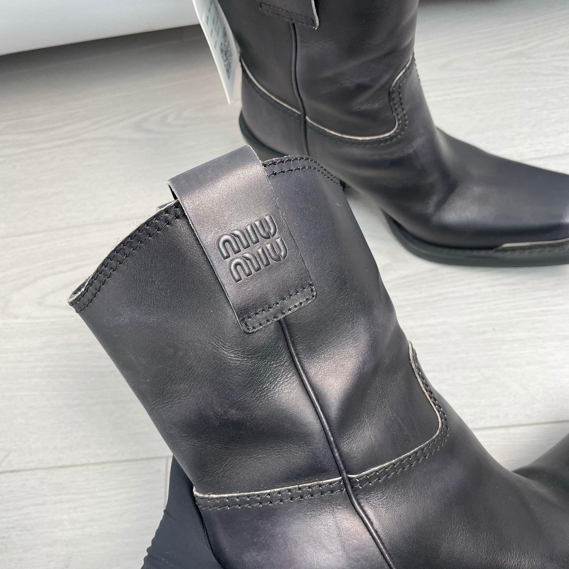 Miu Miu Miu Miu Leather Purple Boots 35 Women Size US 5 / IT 35 - 3 Thumbnail