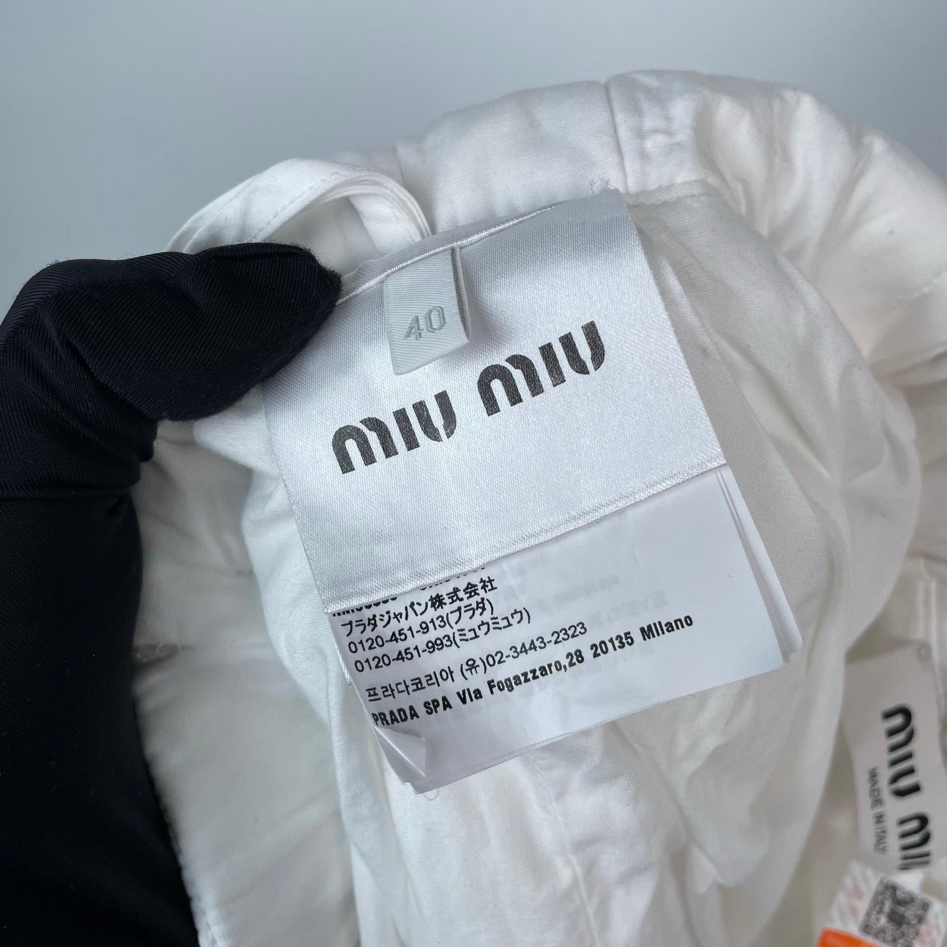 Miu Miu Miu Miu Cropped White Skirt 40 Women Size 40" / US 18 - 4 Thumbnail