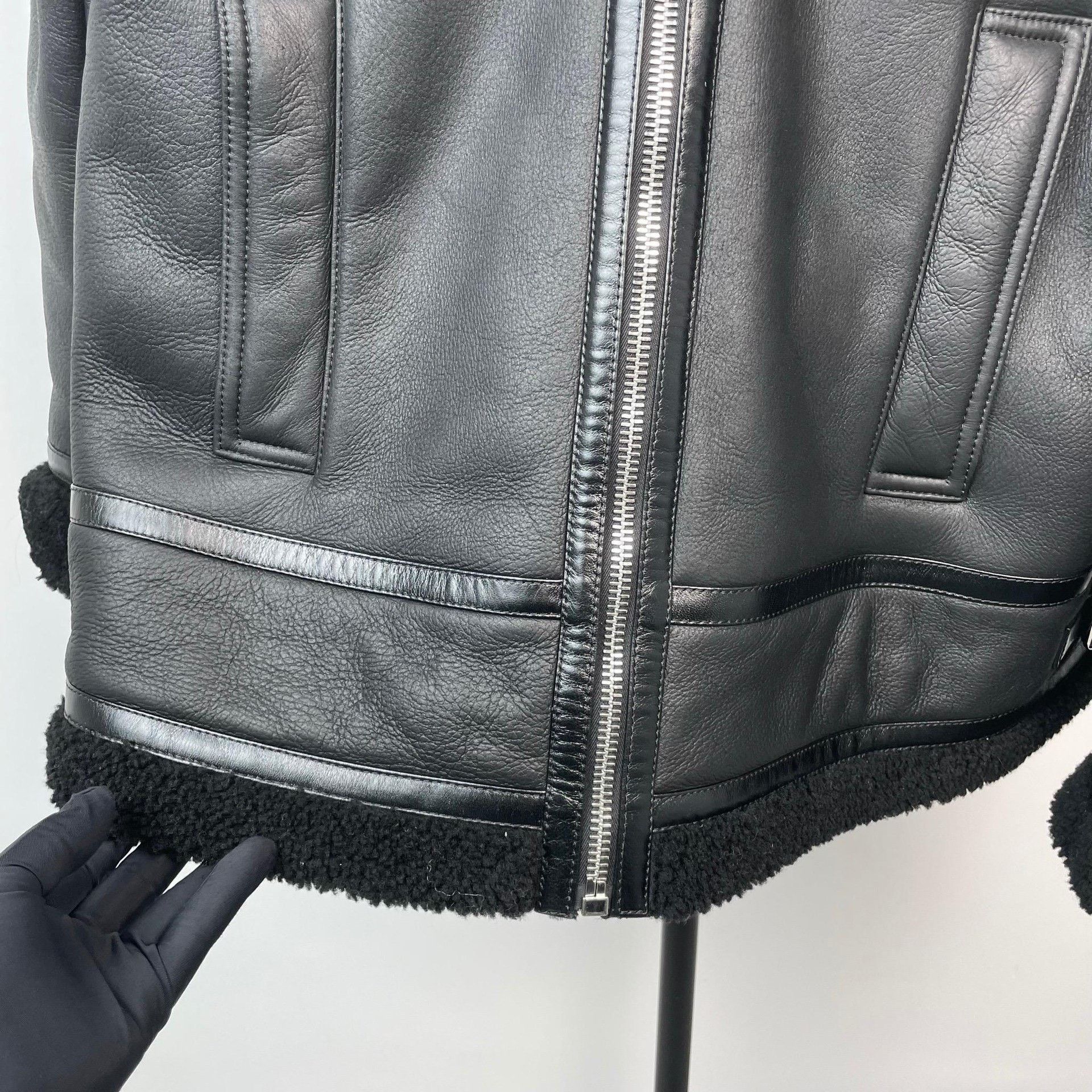 Gucci Gucci Fleece Black Leather Jacket 44 Men Size US L / EU 52-54 / 3 - 4 Thumbnail