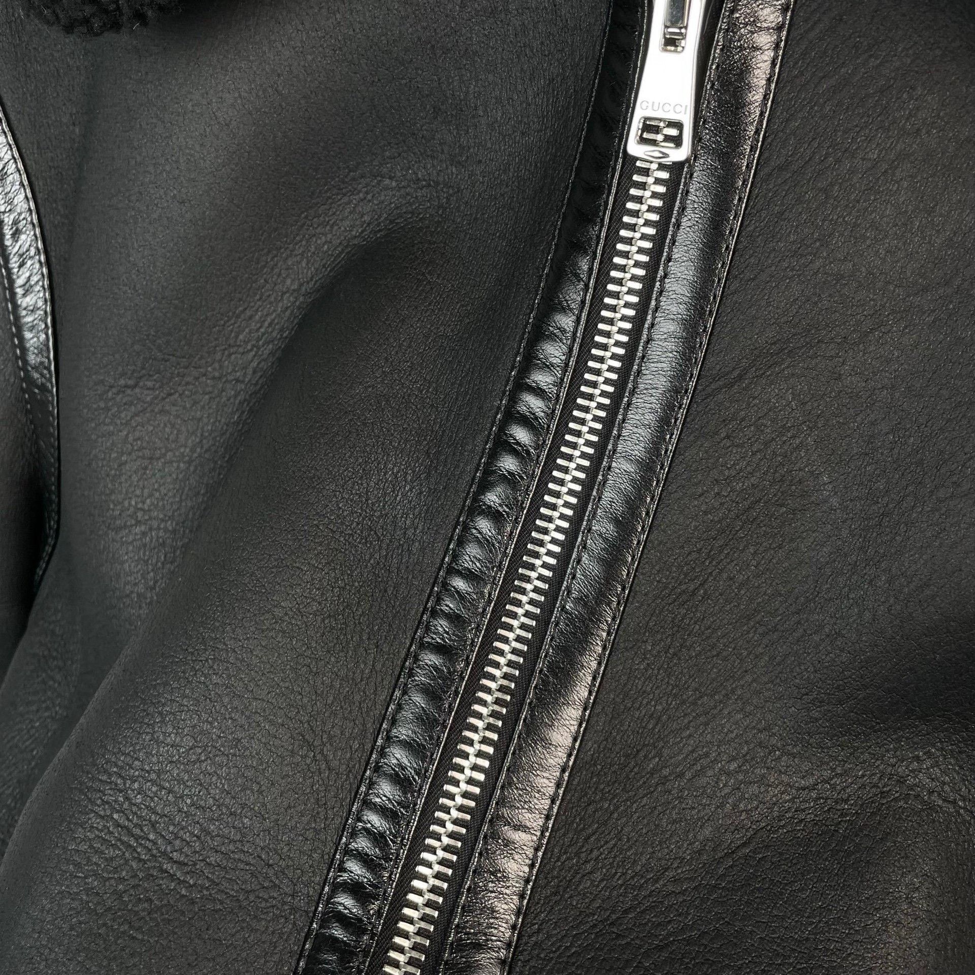 Gucci Gucci Fleece Black Leather Jacket 44 Men Size US L / EU 52-54 / 3 - 7 Thumbnail
