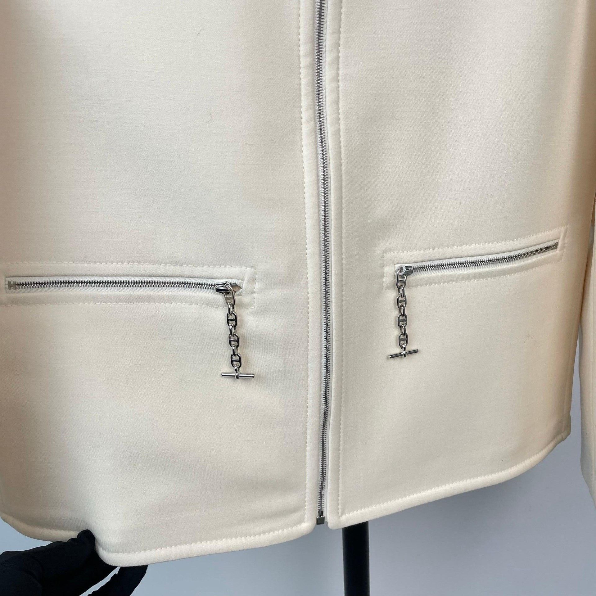 Hermes Hermes White Jacket M Women Size M / US 6-8 / IT 42-44 - 3 Thumbnail