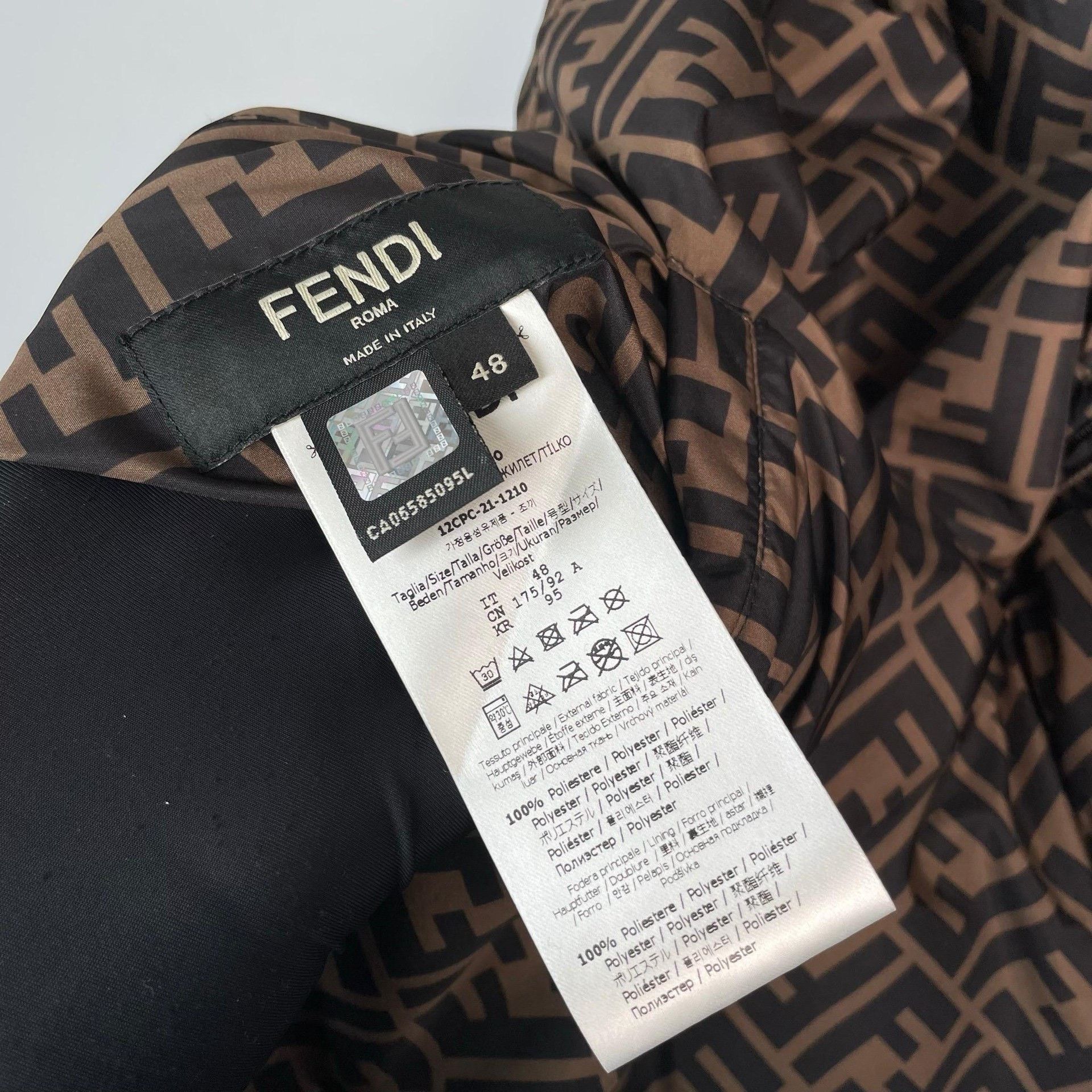 Fendi Fendi Down Brown Vest 48 Men Size US XL / EU 56 / 4 - 8 Thumbnail