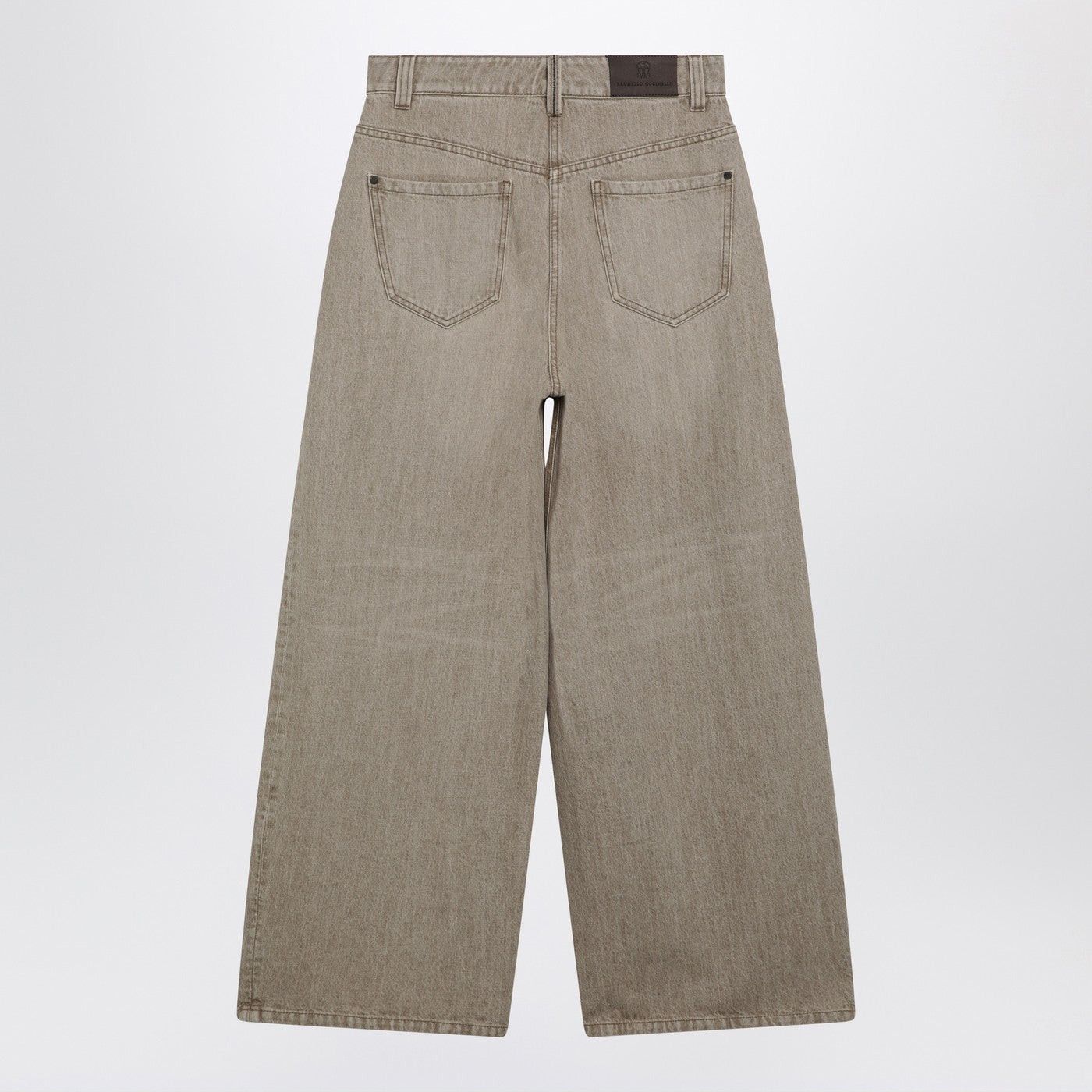 Brunello Cucinelli Brunello Cucinelli Wide-Leg Desert-Colored Jeans Size 28" / US 6 / IT 42 - 2 Thumbnail