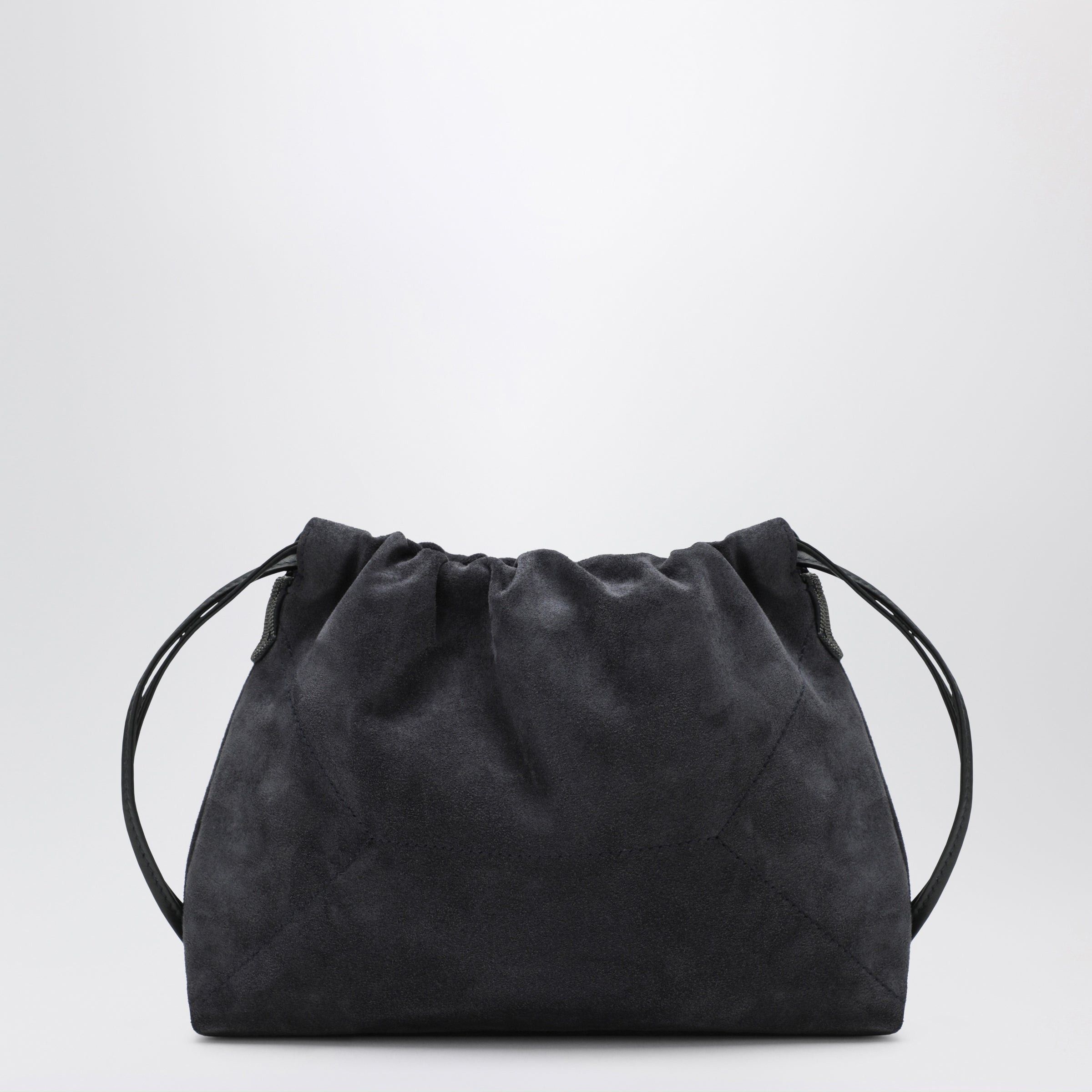 Brunello Cucinelli Brunello Cucinelli Bc Duo Pouch Midnight Blue Suede Bag With Monile Detail Size ONE SIZE - 2 Thumbnail