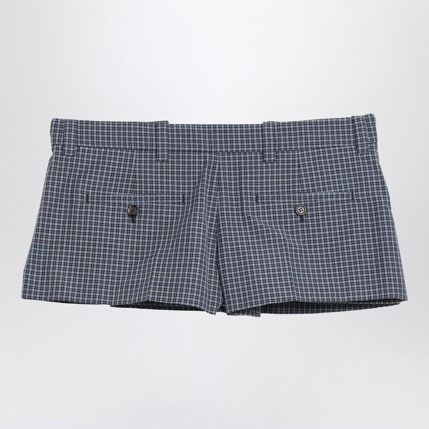 Miu Miu Miu Miu Mini Skirt In Blue Tech Check Size 27" / US 4 / IT 40 - 2 Thumbnail