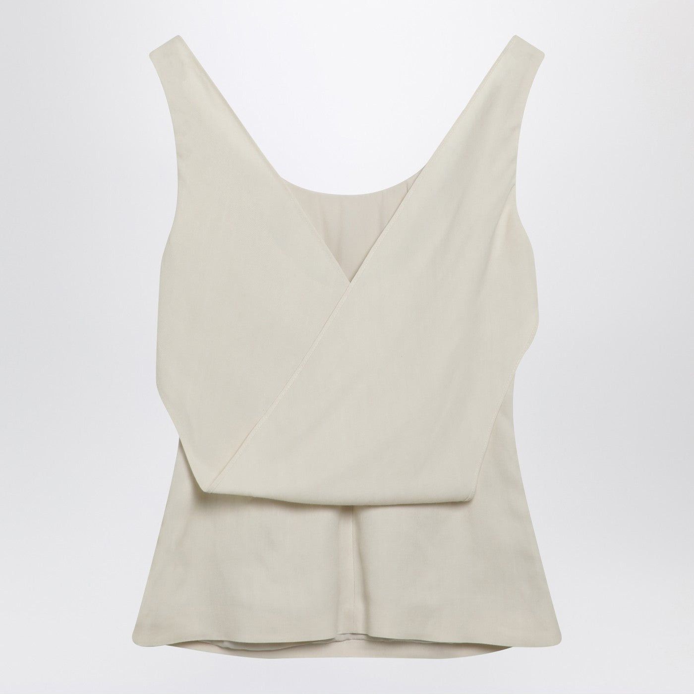 Brunello Cucinelli Brunello Cucinelli Cream-Colored Top In Fluid Viscose And Linen Twill Size S / US 4 / IT 40 - 2 Thumbnail