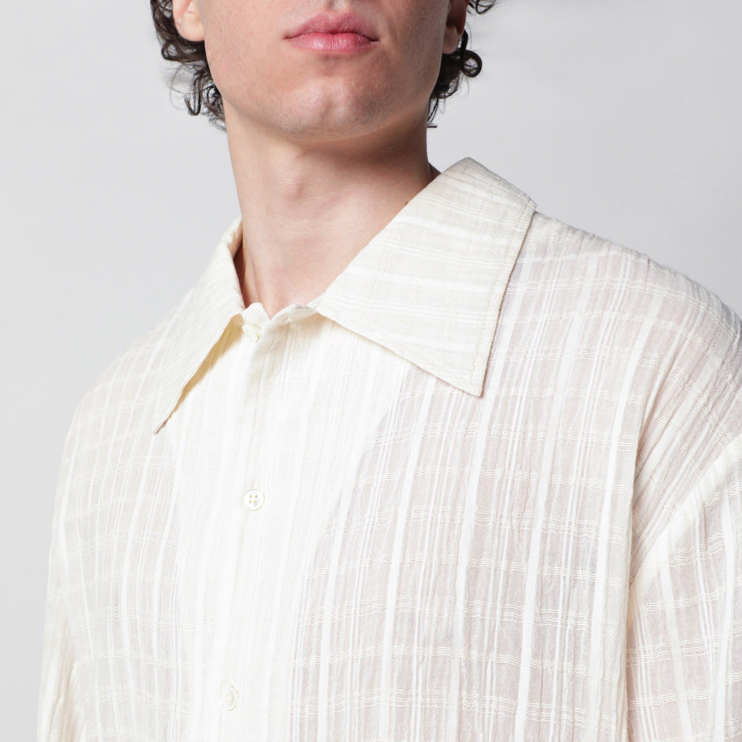 Sefr Sefr Ignacio White Cotton Shirt Size US L / EU 52-54 / 3 - 2 Thumbnail