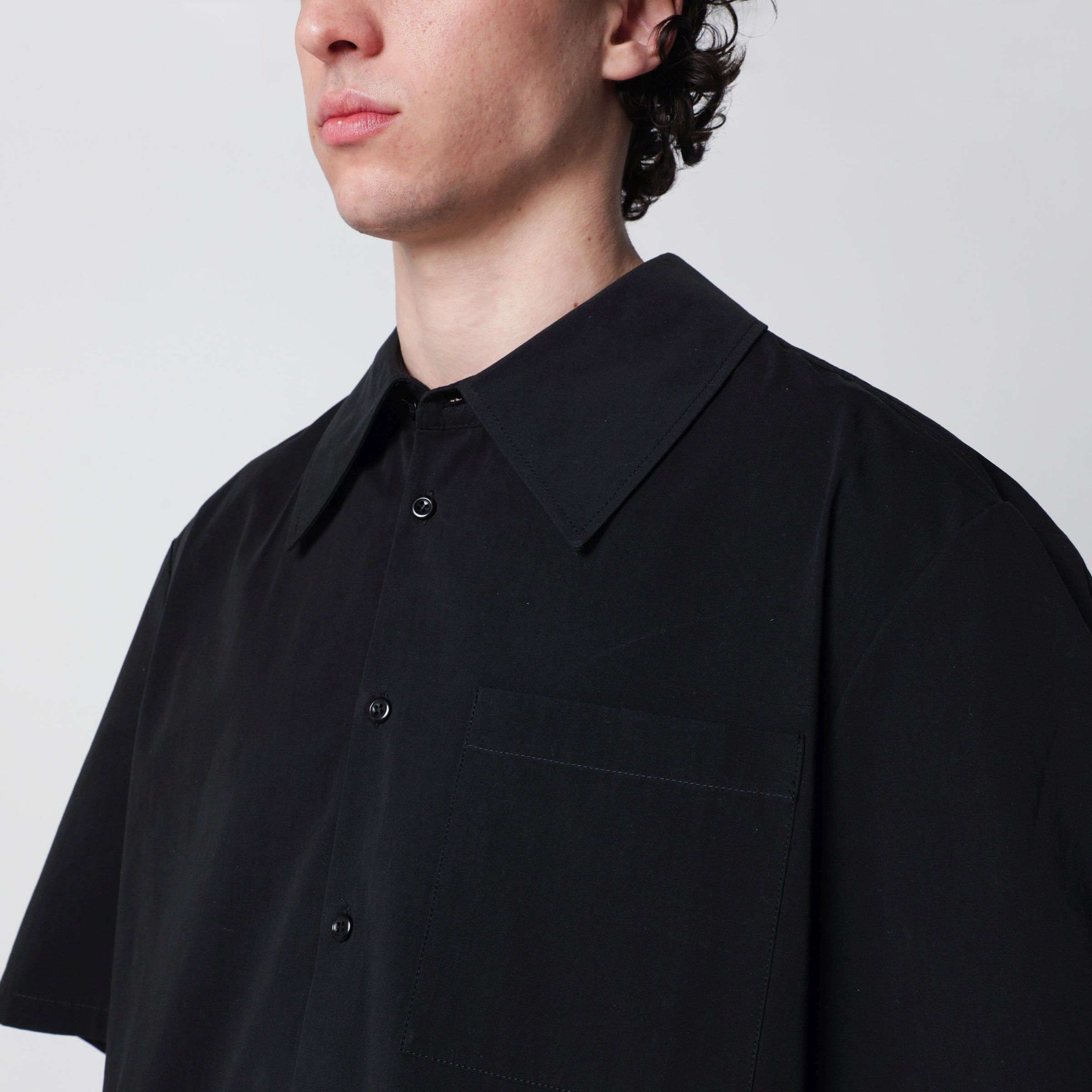 Sefr Sefr Waylon Black Cotton Poplin Shirt Size US S / EU 44-46 / 1 - 2 Thumbnail
