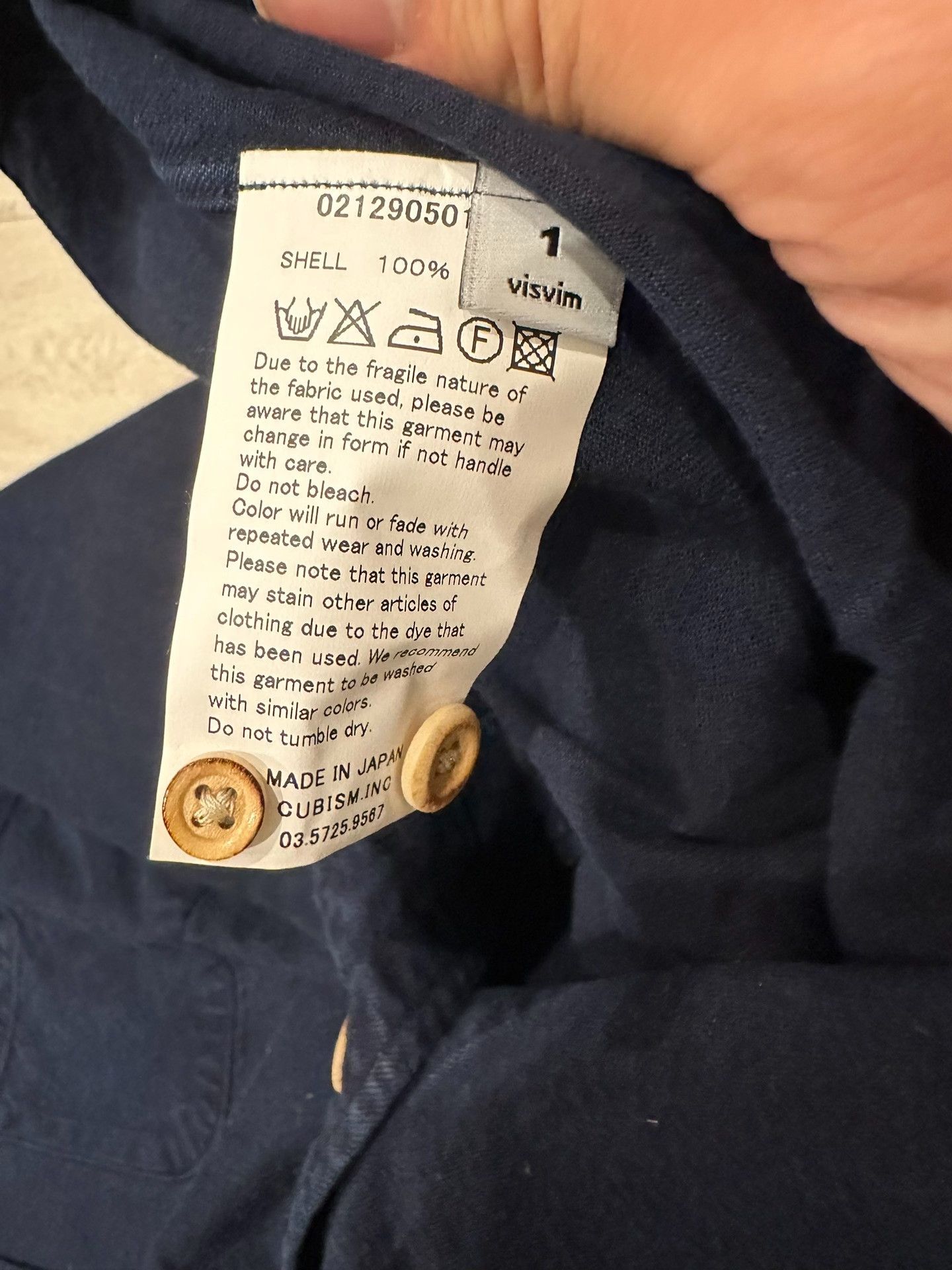 Visvim visvim Dark Blue Wooden Button Shirt Size US S / EU 44-46 / 1 - 4 Thumbnail