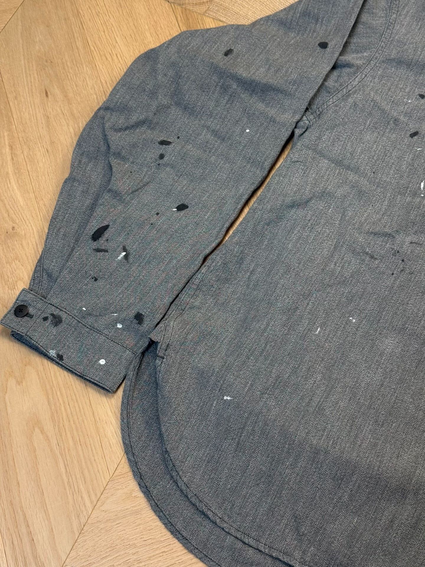 Visvim VISVIM 1910 P.O. Gray Paint Splatter Shirt Size US L / EU 52-54 / 3 - 4 Thumbnail