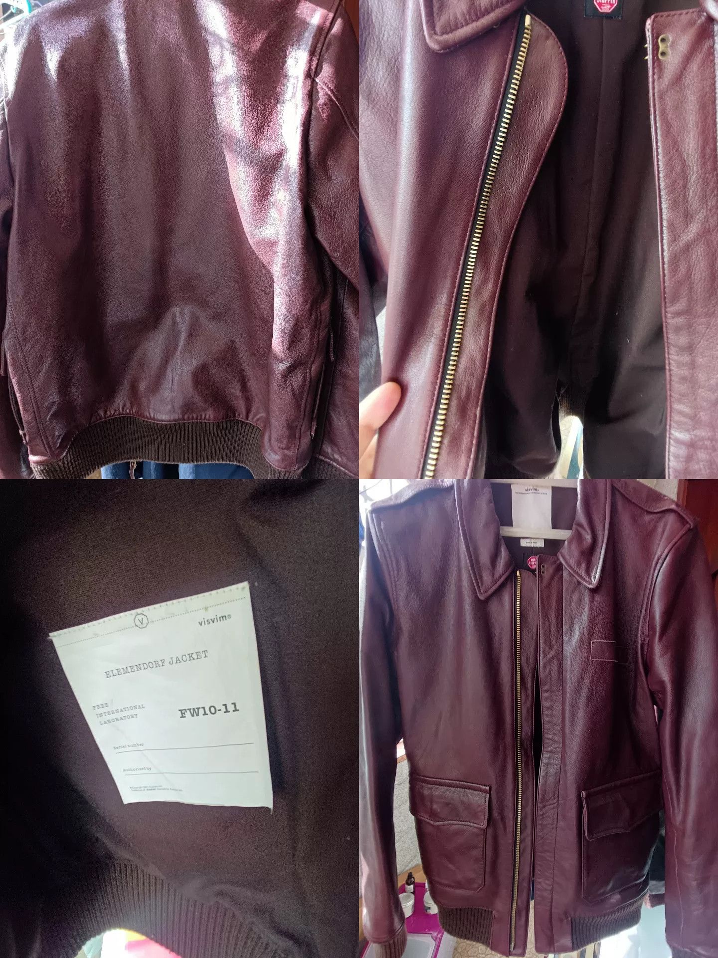 Visvim VISVIM Burgundy A2 Pilot Leather Jacket M Size US M / EU 48-50 / 2 - 7 Thumbnail