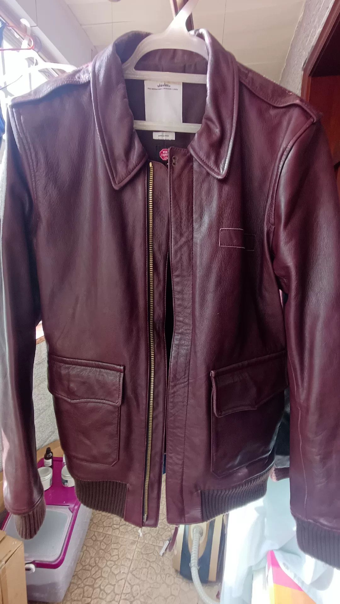 Visvim VISVIM Burgundy A2 Pilot Leather Jacket M Size US M / EU 48-50 / 2 - 2 Thumbnail