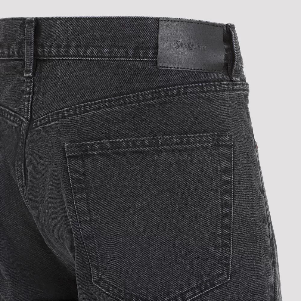 Saint Laurent Paris Saint Laurent Men's Black Wide-Leg Jeans Size US 30 / EU 46 - 3 Thumbnail