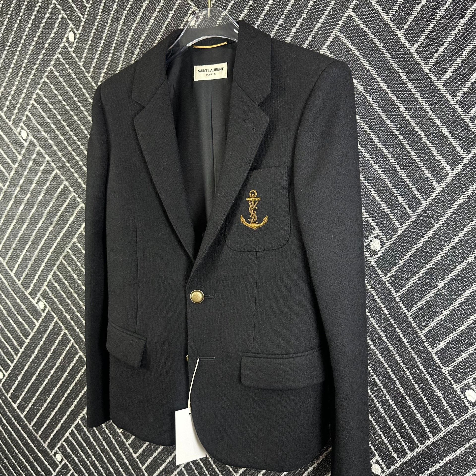 Saint Laurent Paris Saint Laurent Black Anchor Embroidered Blazer Size XS / US 0-2 / IT 36-38 - 7 Thumbnail