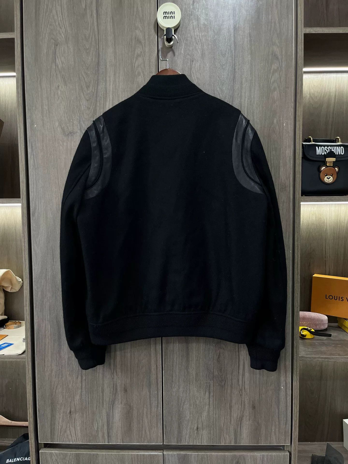 Saint Laurent Paris Saint Laurent Black Wool Baseball Jacket Size US L / EU 52-54 / 3 - 7 Thumbnail