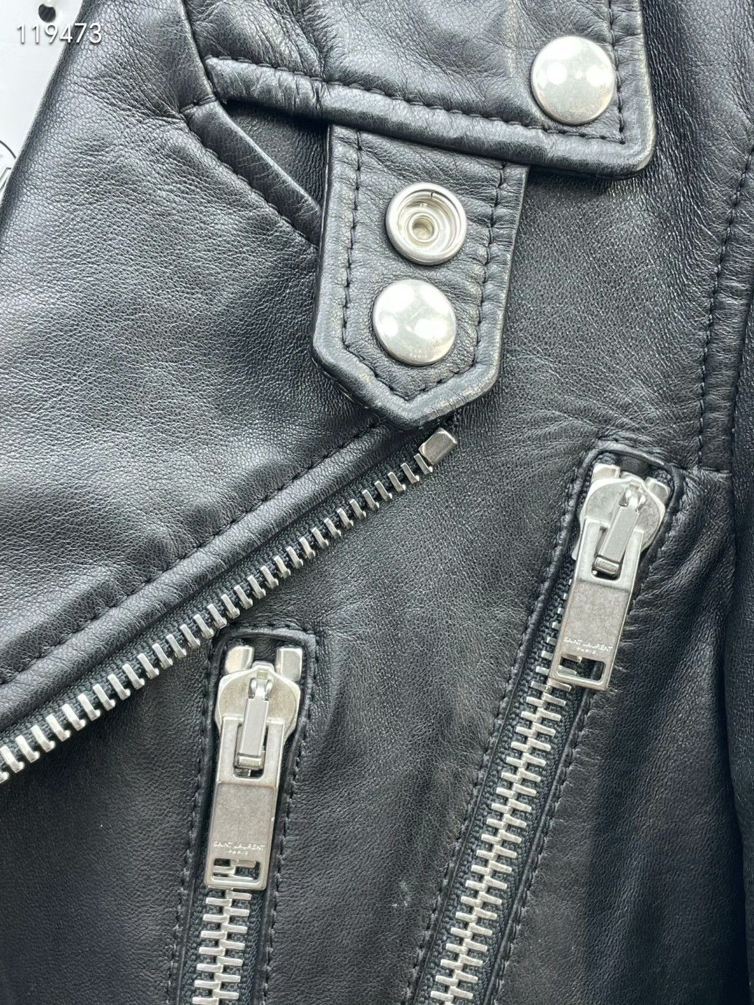 Saint Laurent Paris YSL Saint Laurent Black Biker Leather Jacket Size XS / US 0-2 / IT 36-38 - 6 Thumbnail