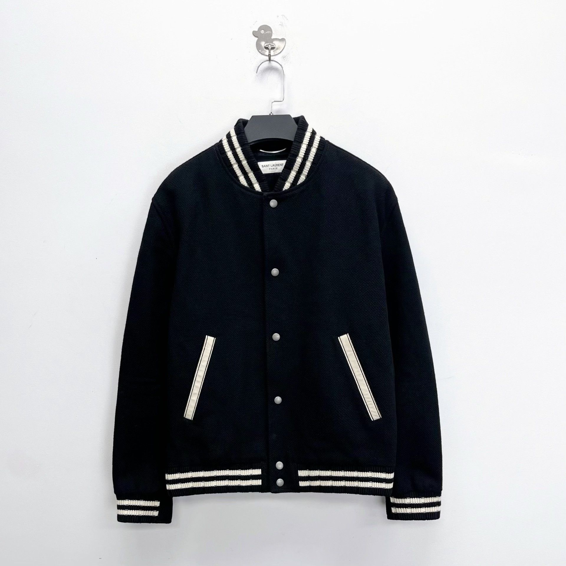 Saint Laurent Paris Saint Laurent Black White Stripe Embroidered Jacket Size US L / EU 52-54 / 3 - 2 Thumbnail